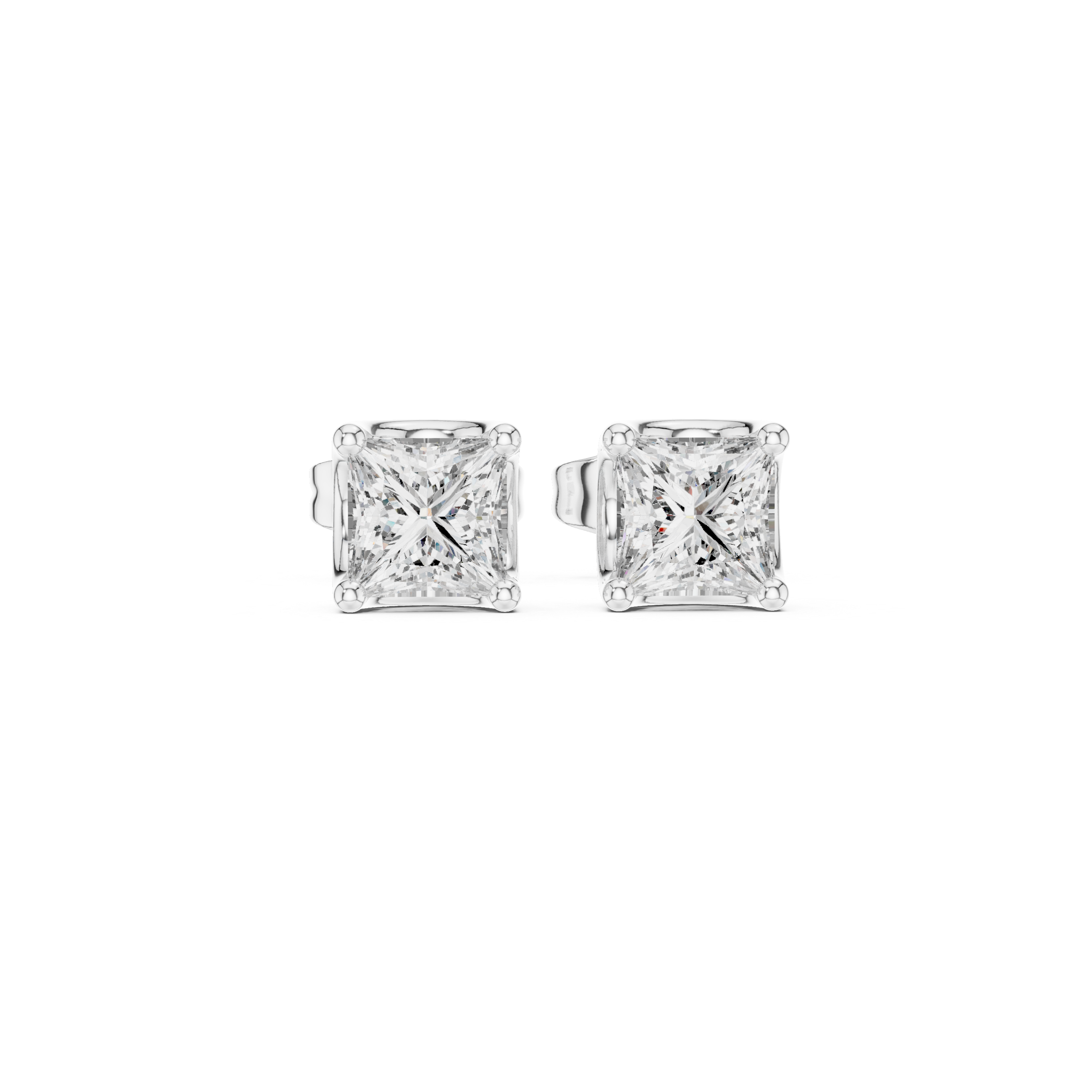Princess Cut Diamond Stud Earrings