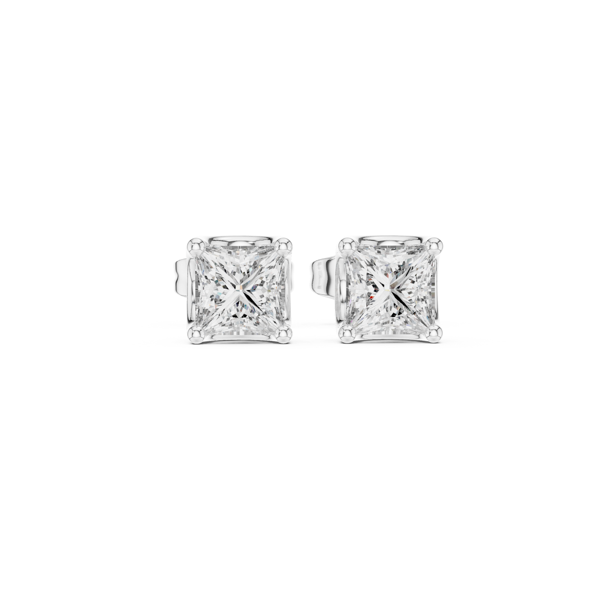 Princess Cut Diamond Stud Earrings