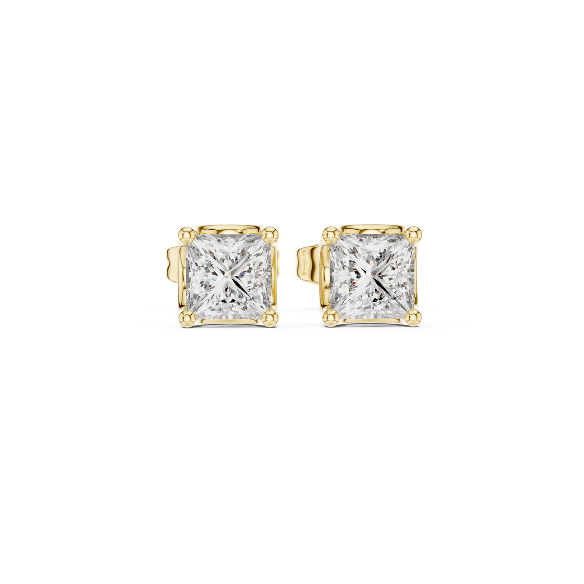 Princess Cut Diamond Stud Earrings