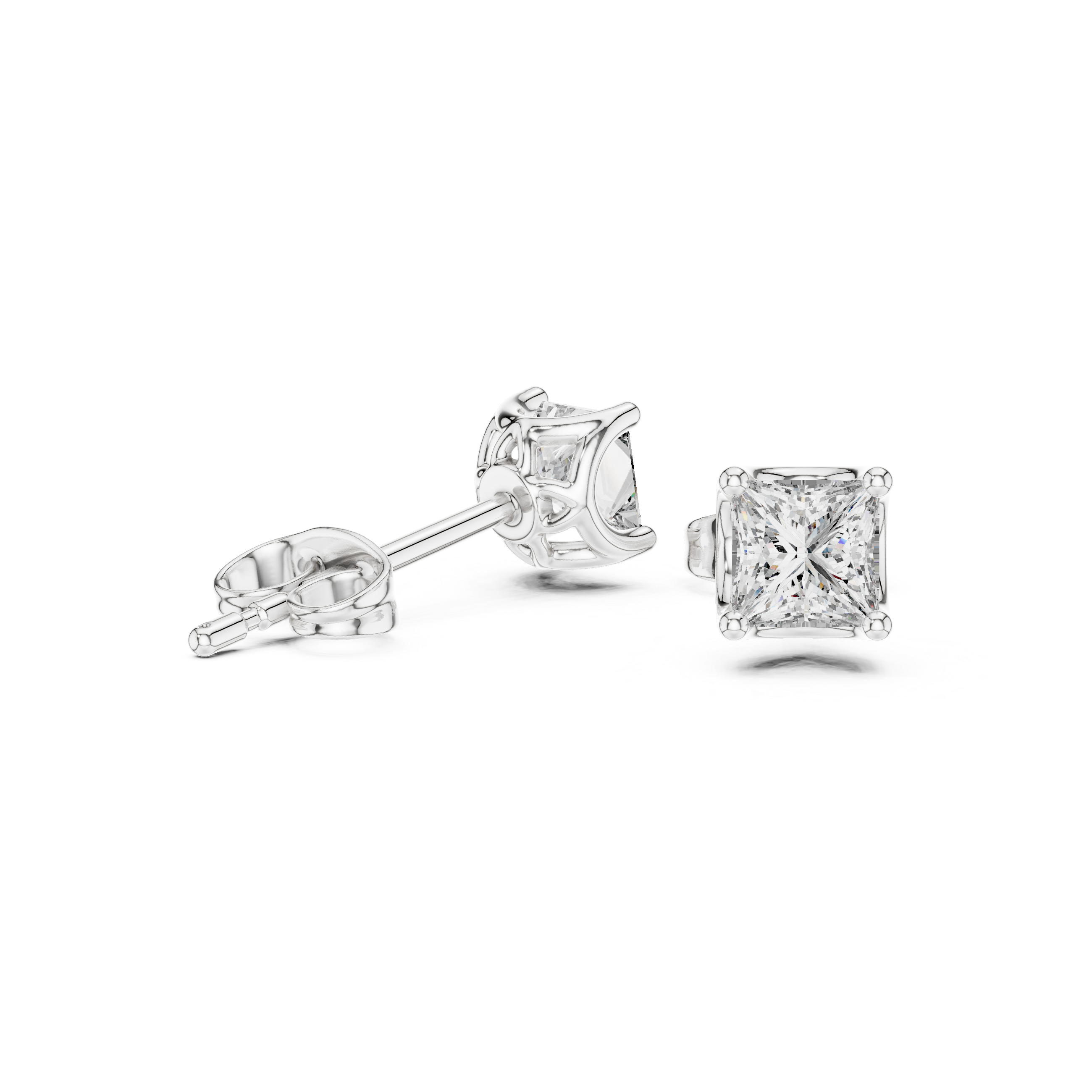 Princess Cut Diamond Stud Earrings