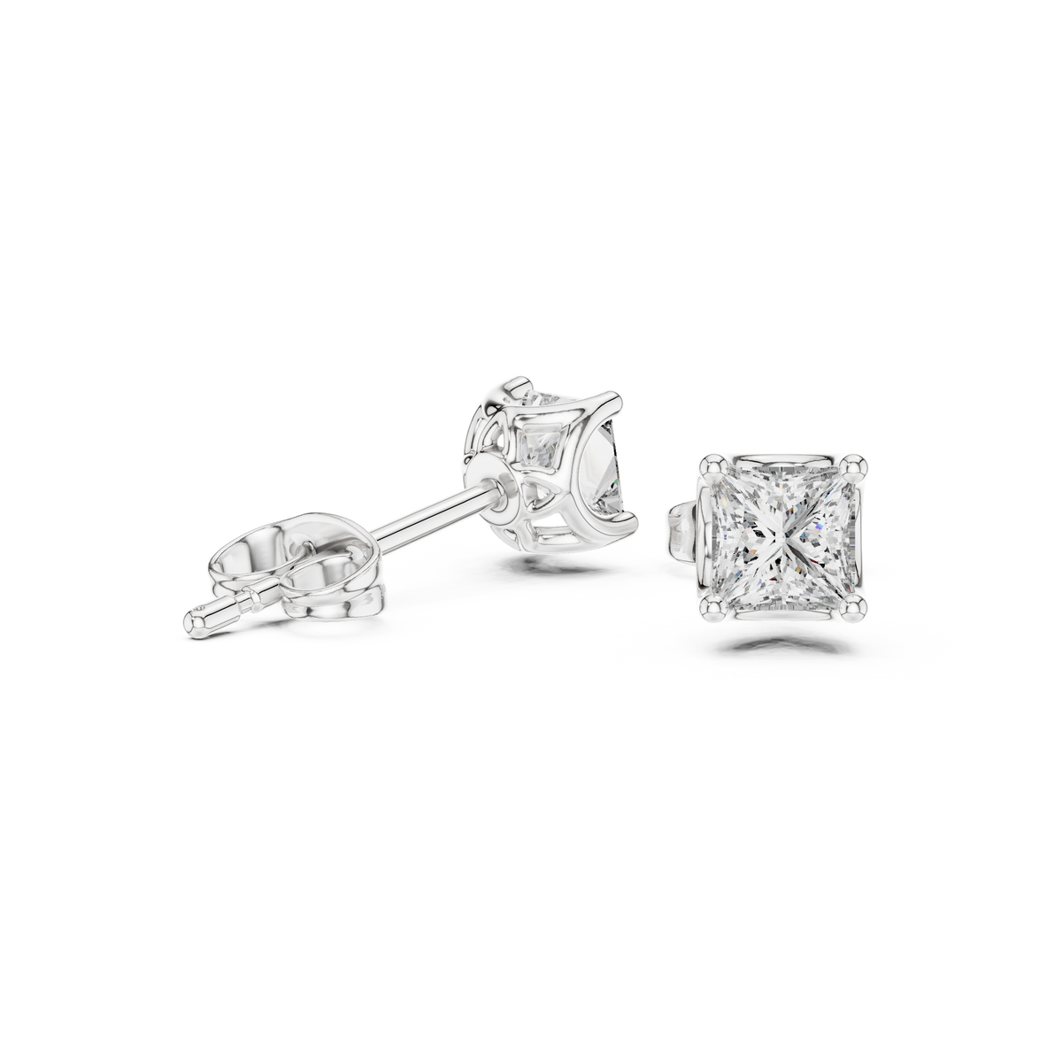 Princess Cut Diamond Stud Earrings
