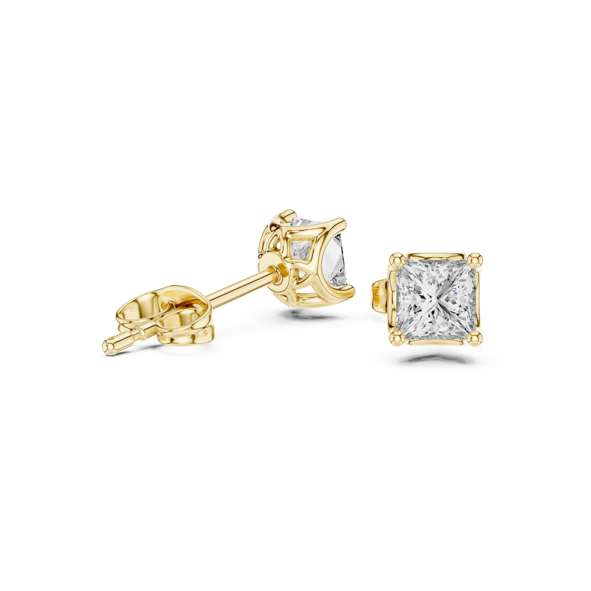 Princess Cut Diamond Stud Earrings