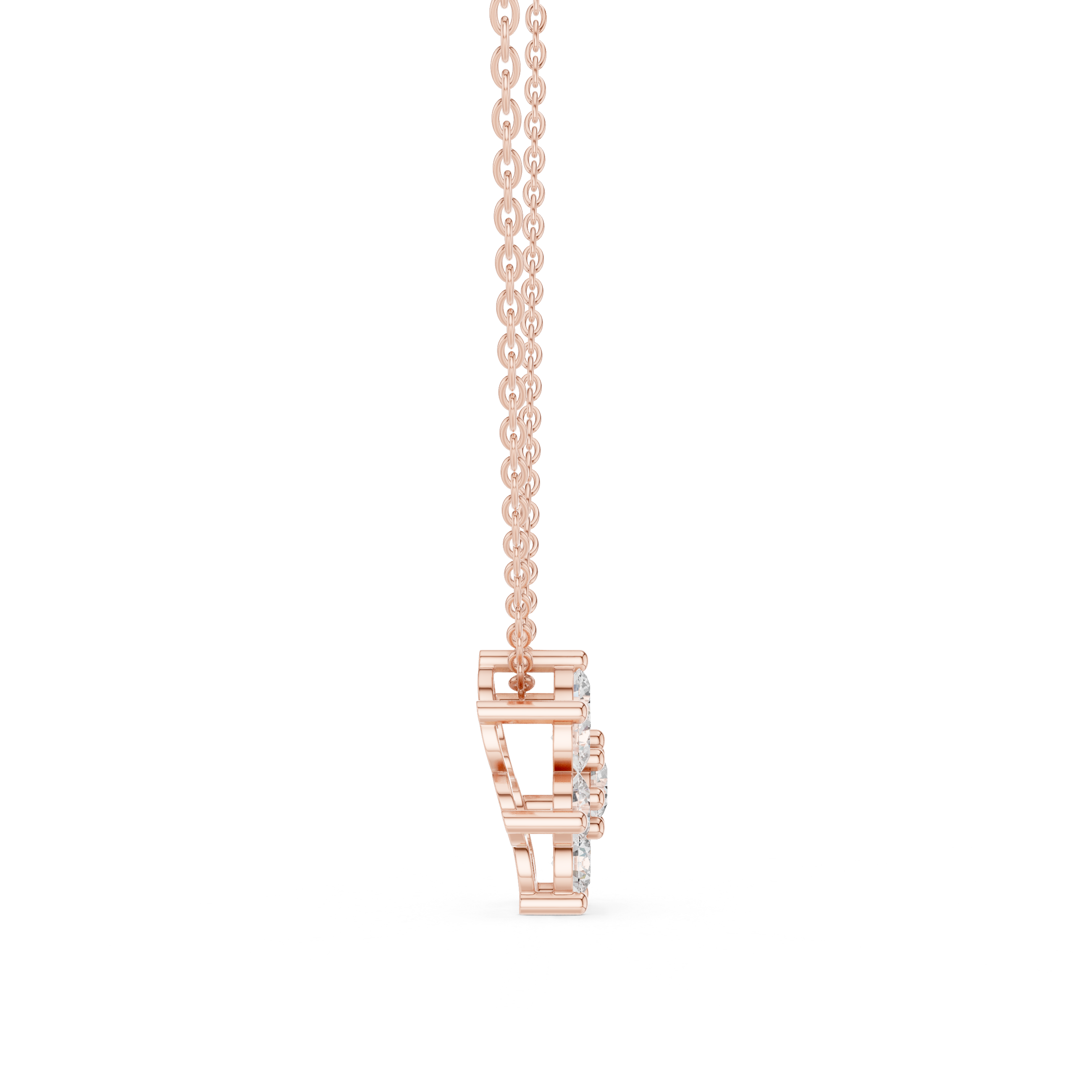 Elegant Round Diamond Floral Pendant Necklace in Fine Gold