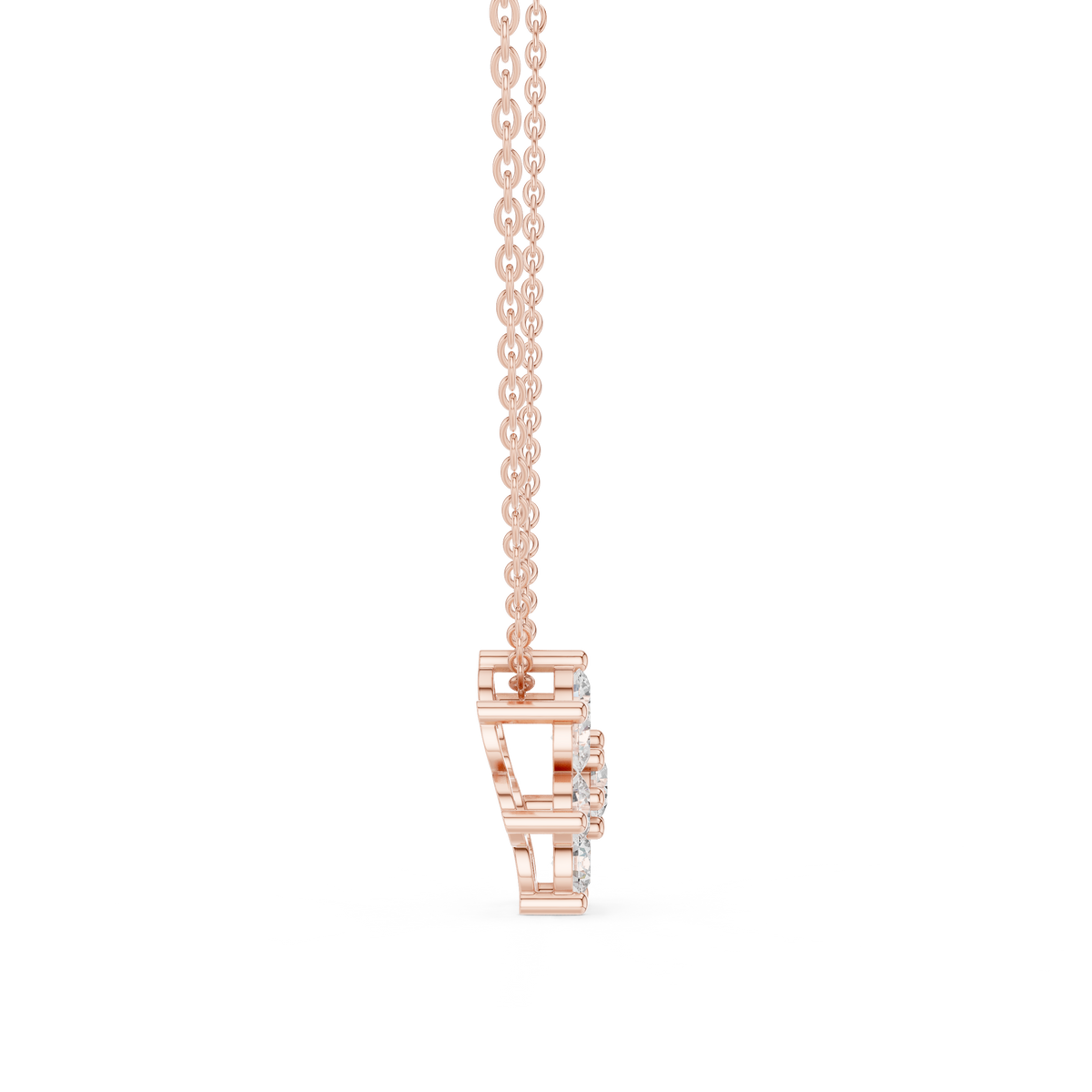 Elegant Round Diamond Floral Pendant Necklace in Fine Gold