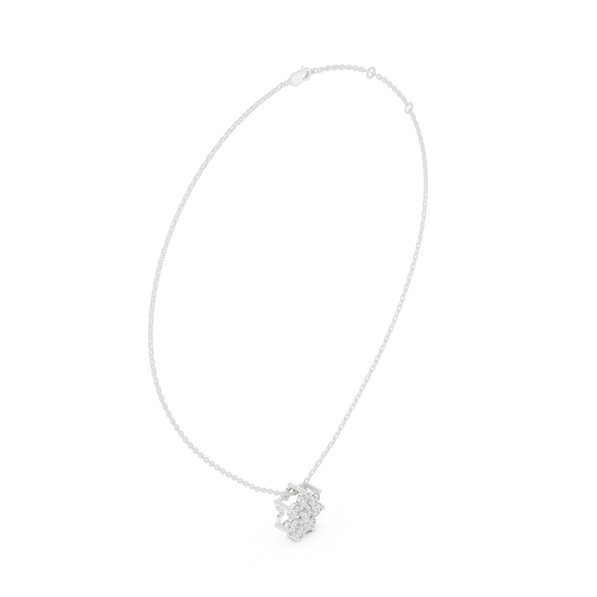 Elegant Round Diamond Floral Pendant Necklace in Fine Gold