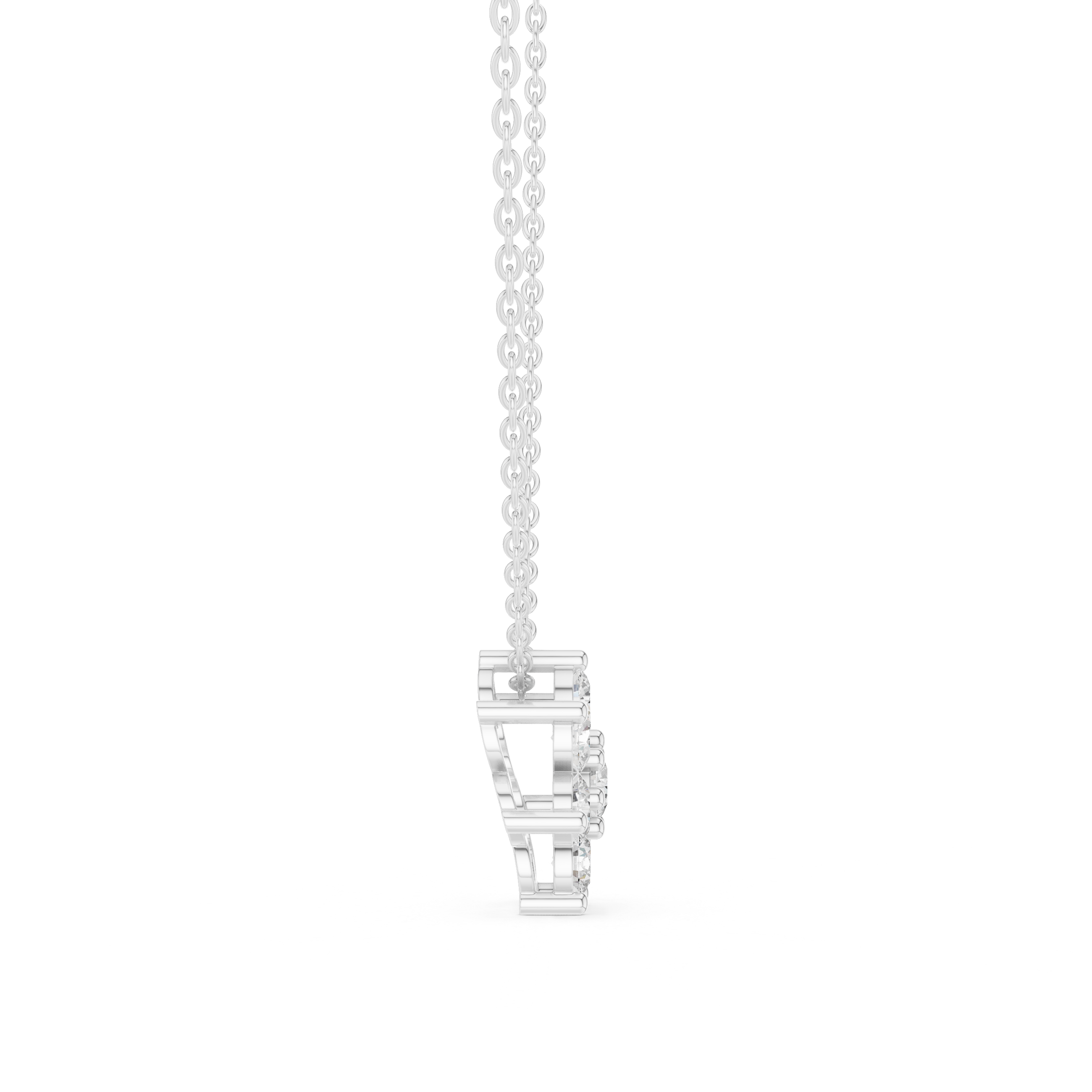 Elegant Round Diamond Floral Pendant Necklace in Fine Gold