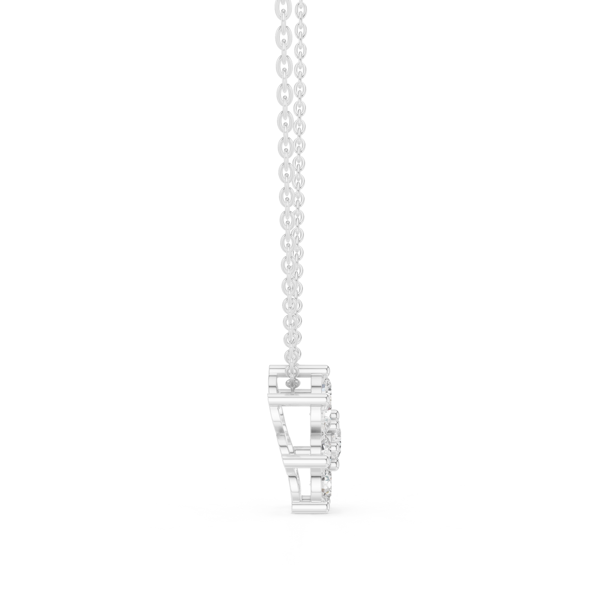 Elegant Round Diamond Floral Pendant Necklace in Fine Gold