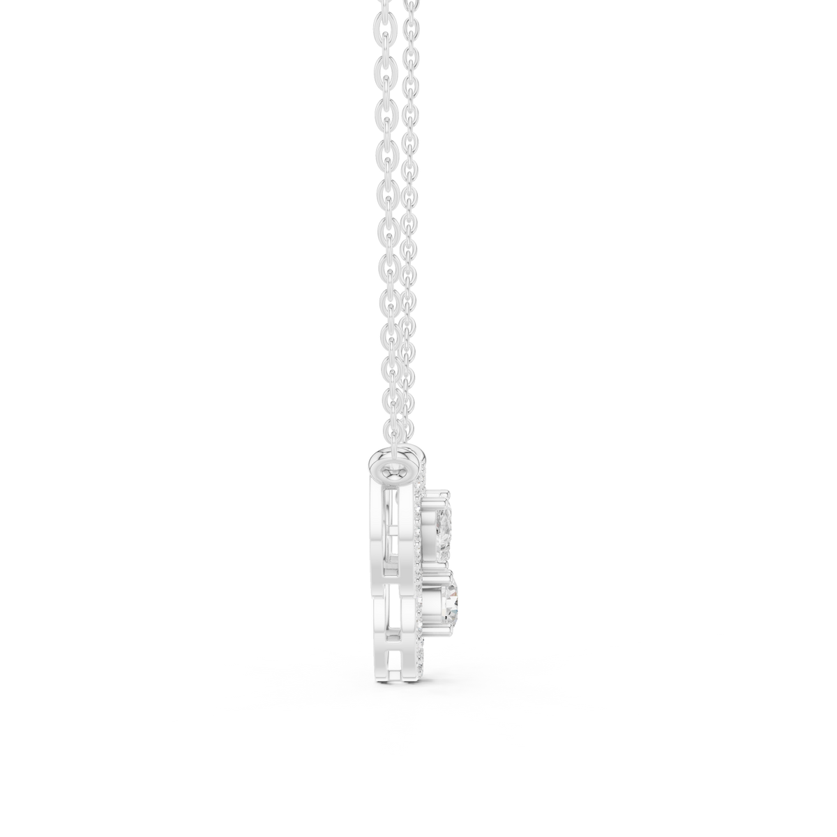 Triple Teardrop Diamond Cluster Pendant Necklace in Fine Gold