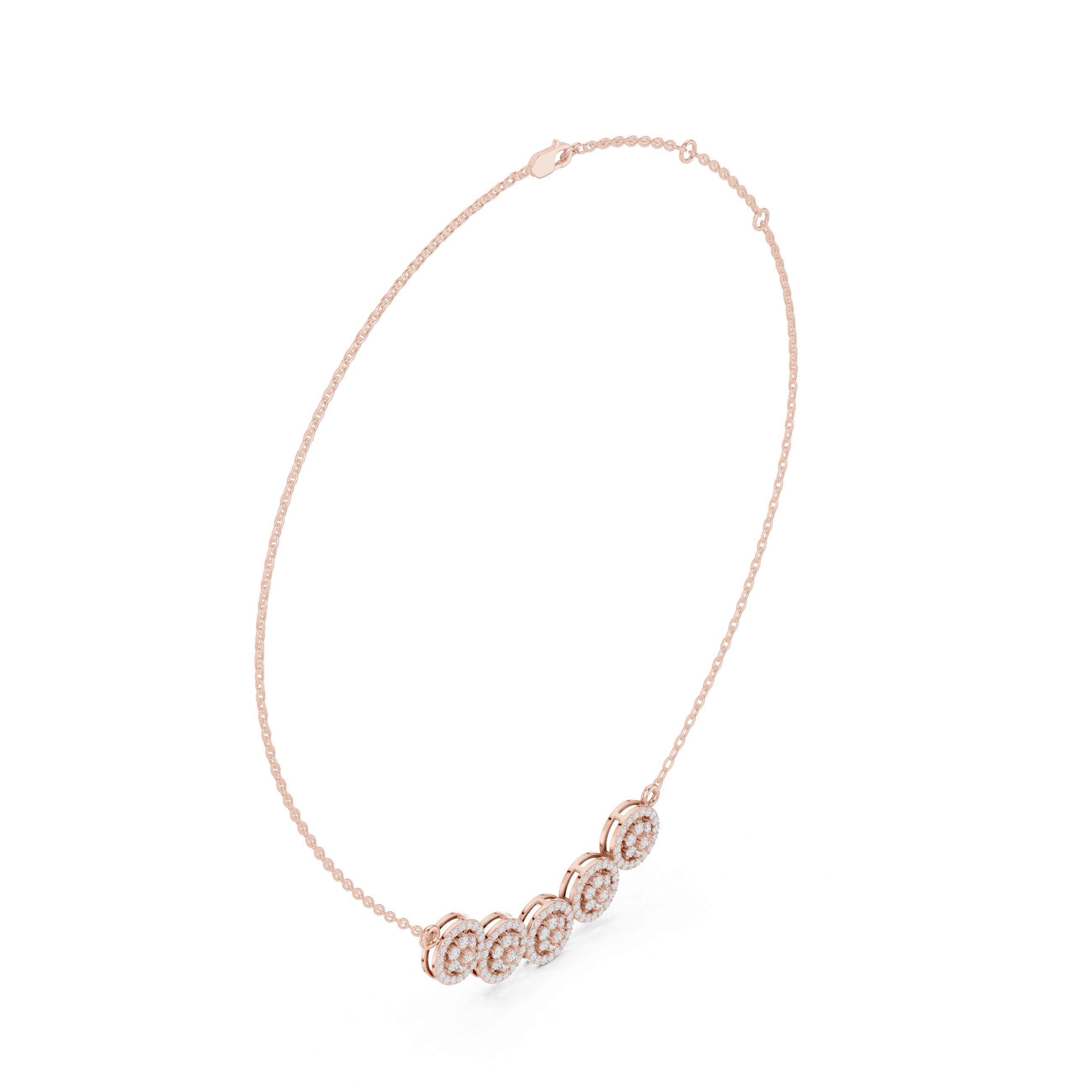 Luxury Diamond Cluster Pendant Necklace in 14K Gold