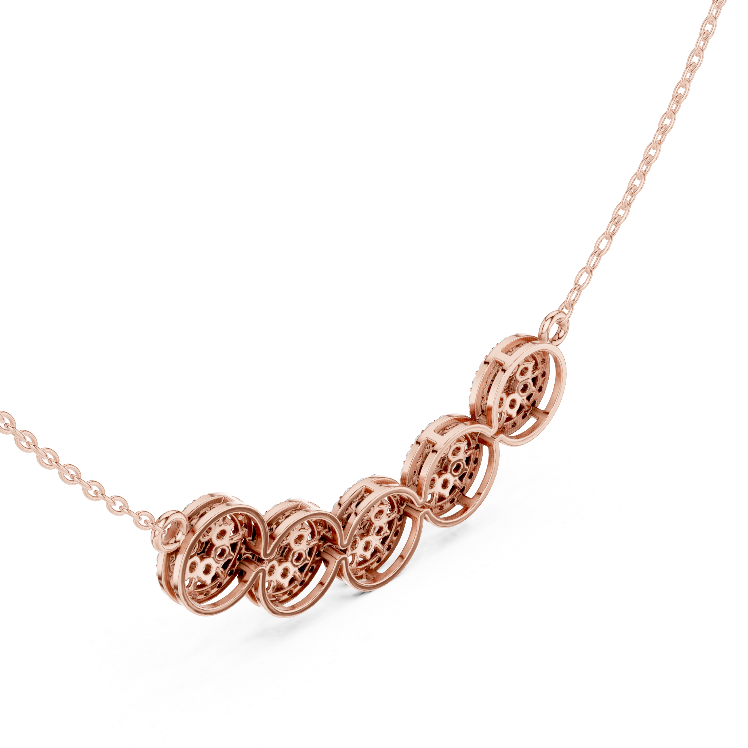 Luxury Diamond Cluster Pendant Necklace in 14K Gold