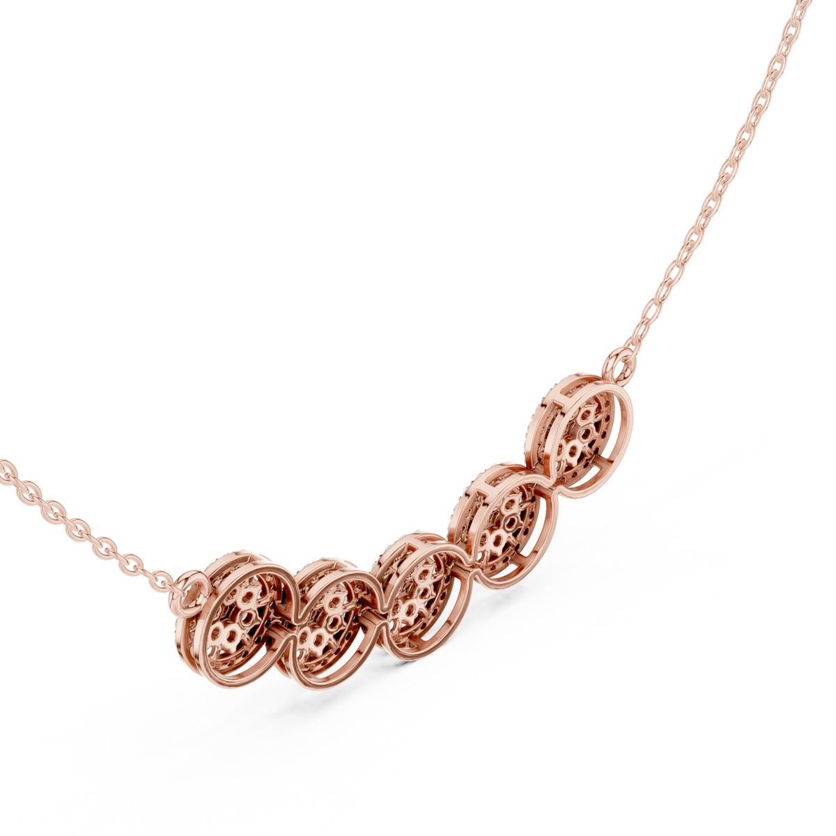 Luxury Diamond Cluster Pendant Necklace in 14K Gold