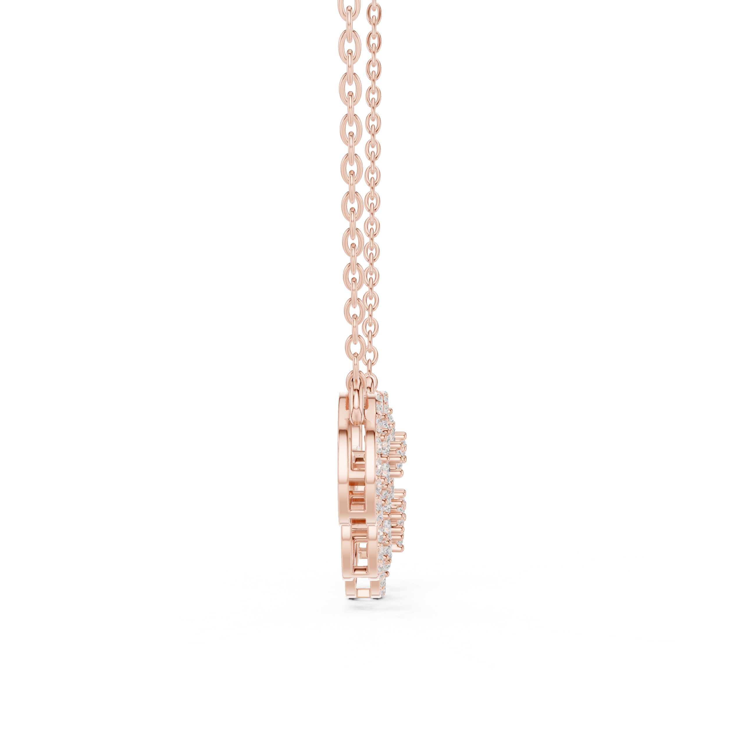 Luxury Diamond Cluster Pendant Necklace in 14K Gold