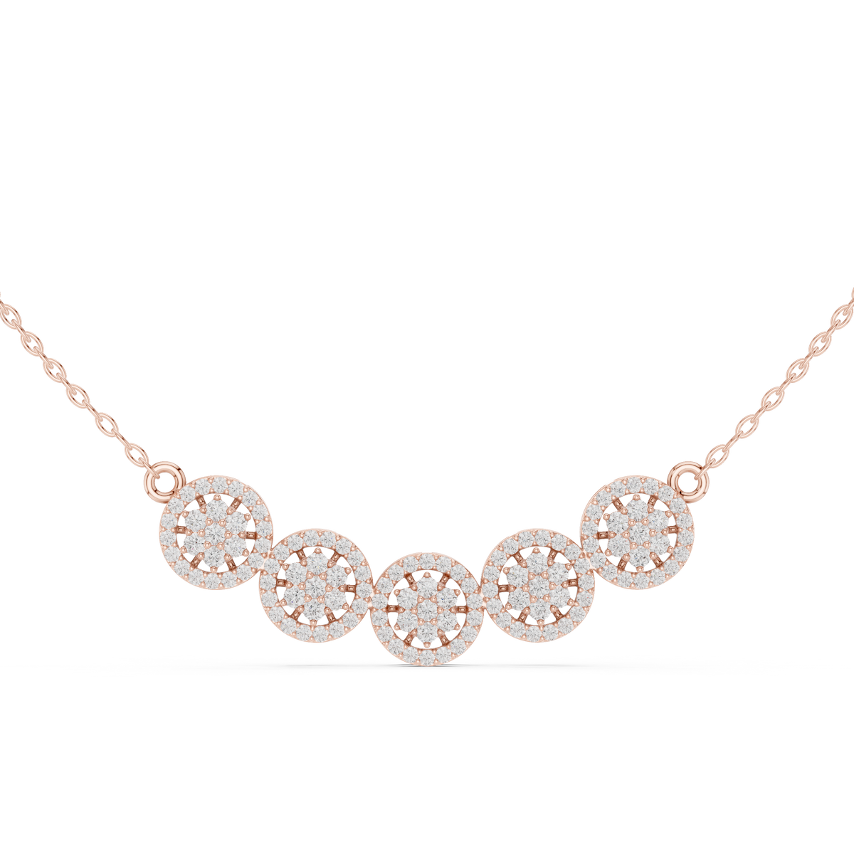Luxury Diamond Cluster Pendant Necklace in 14K Gold