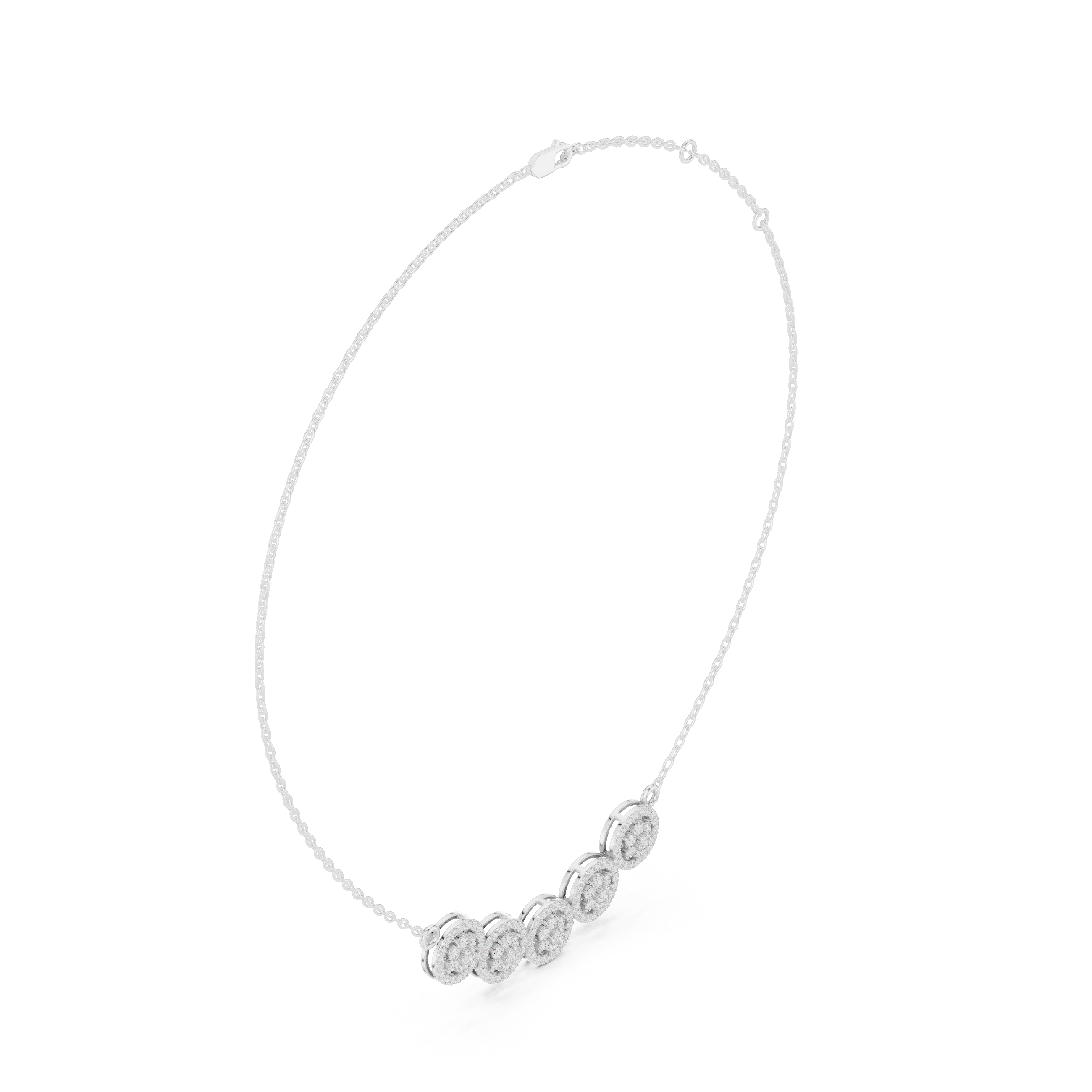 Luxury Diamond Cluster Pendant Necklace in 14K Gold