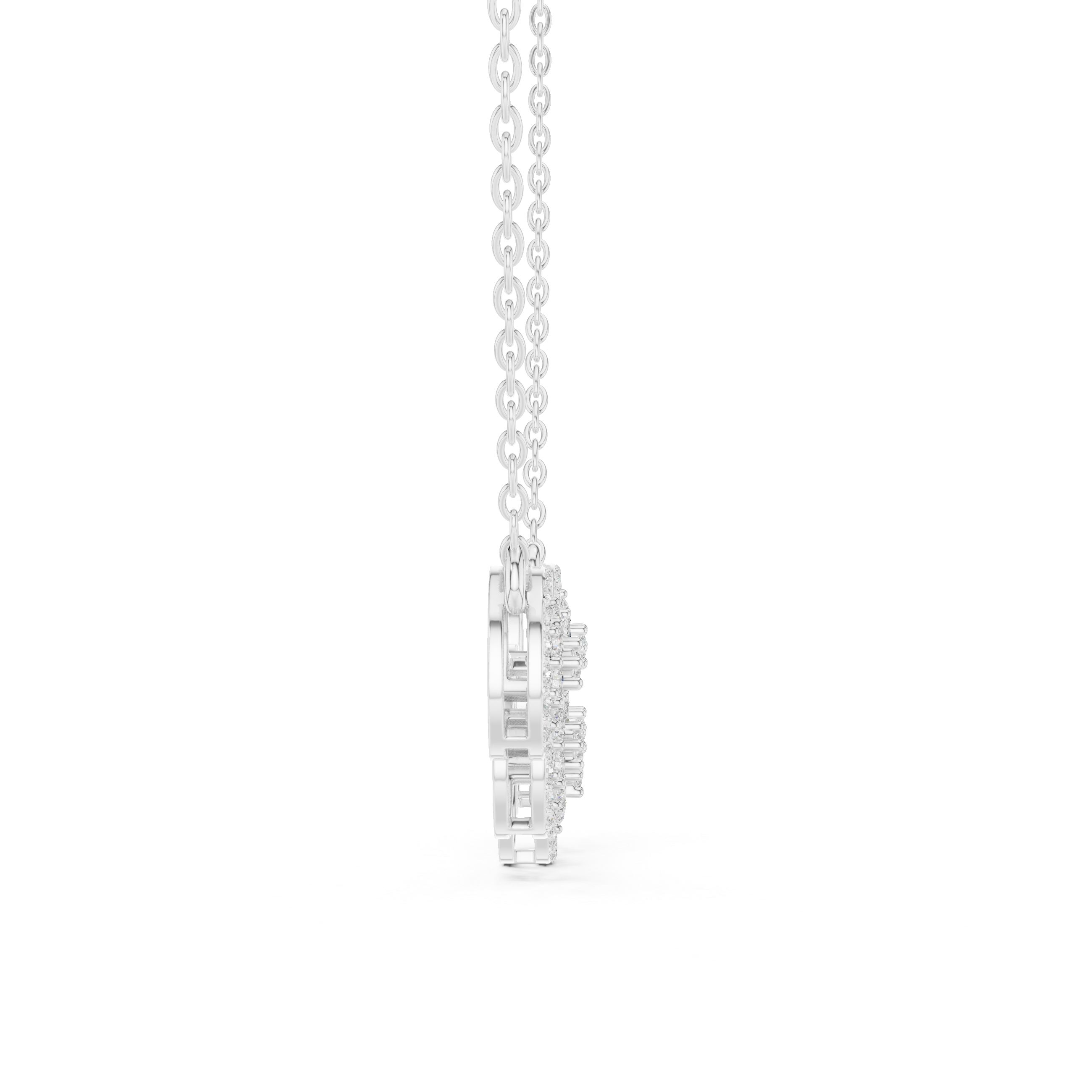 Luxury Diamond Cluster Pendant Necklace in 14K Gold