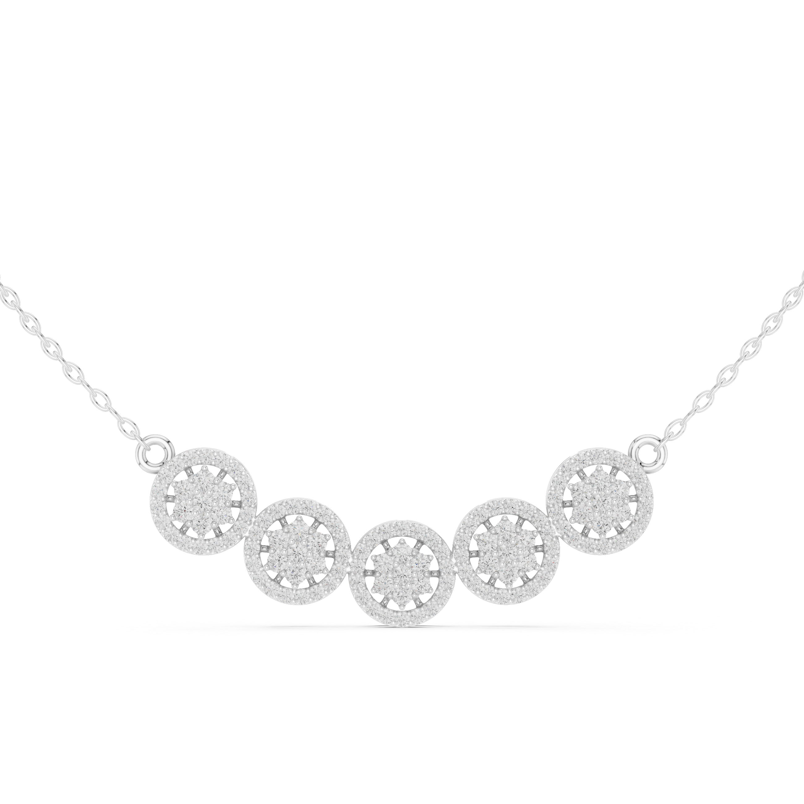 Luxury Diamond Cluster Pendant Necklace in 14K Gold