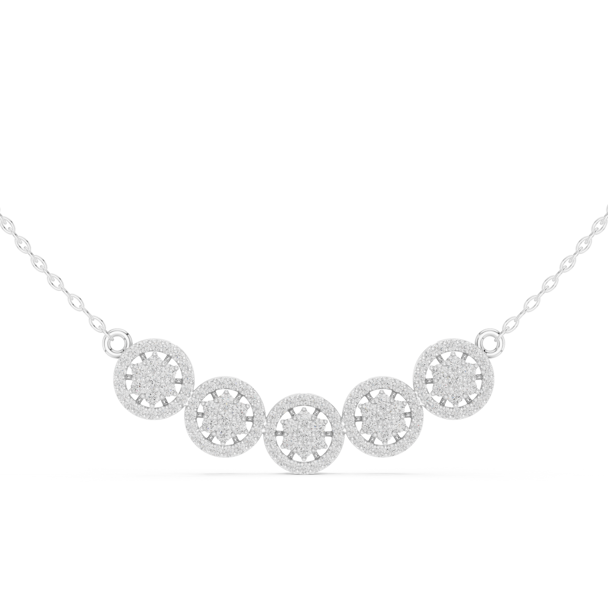 Luxury Diamond Cluster Pendant Necklace in 14K Gold