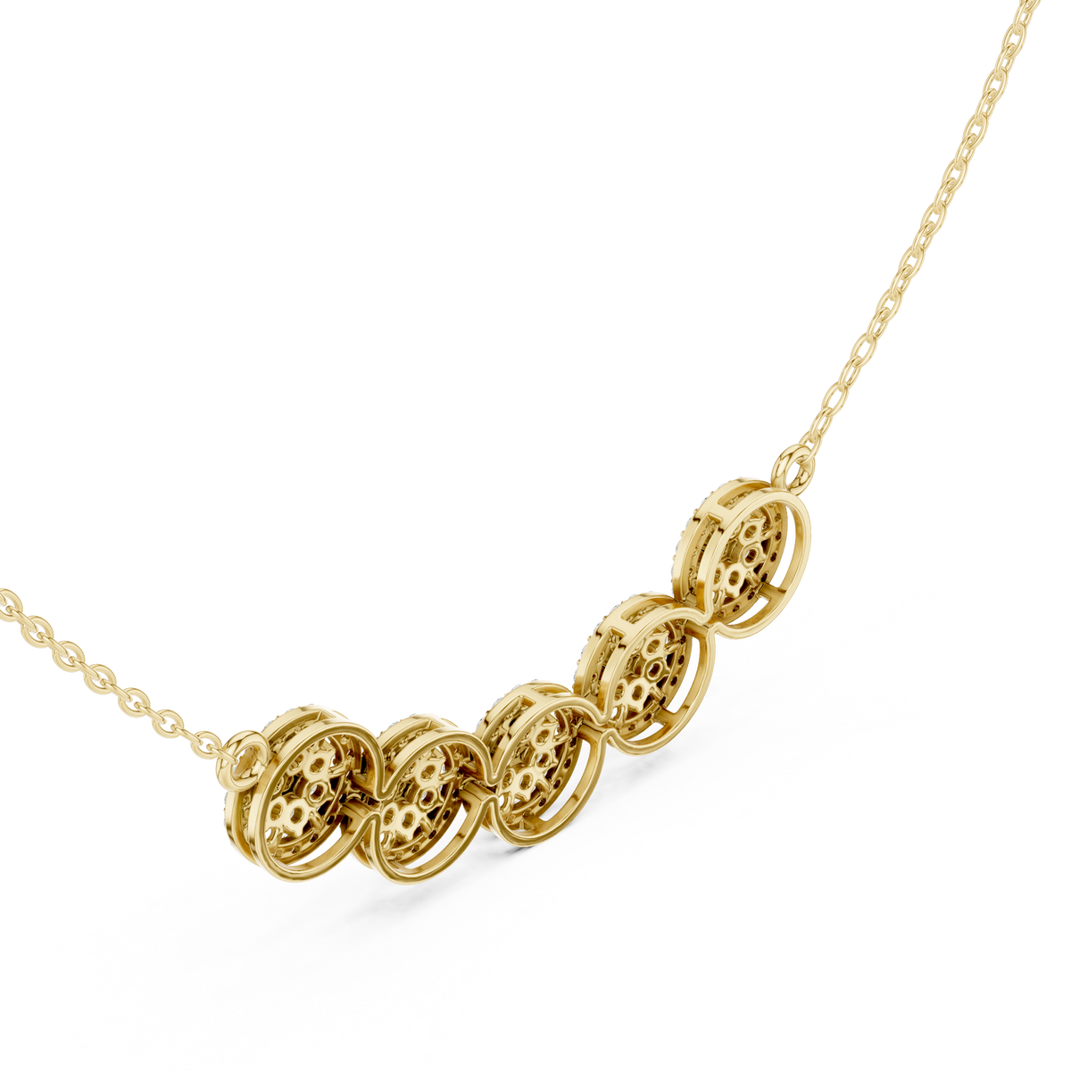 Luxury Diamond Cluster Pendant Necklace in 14K Gold