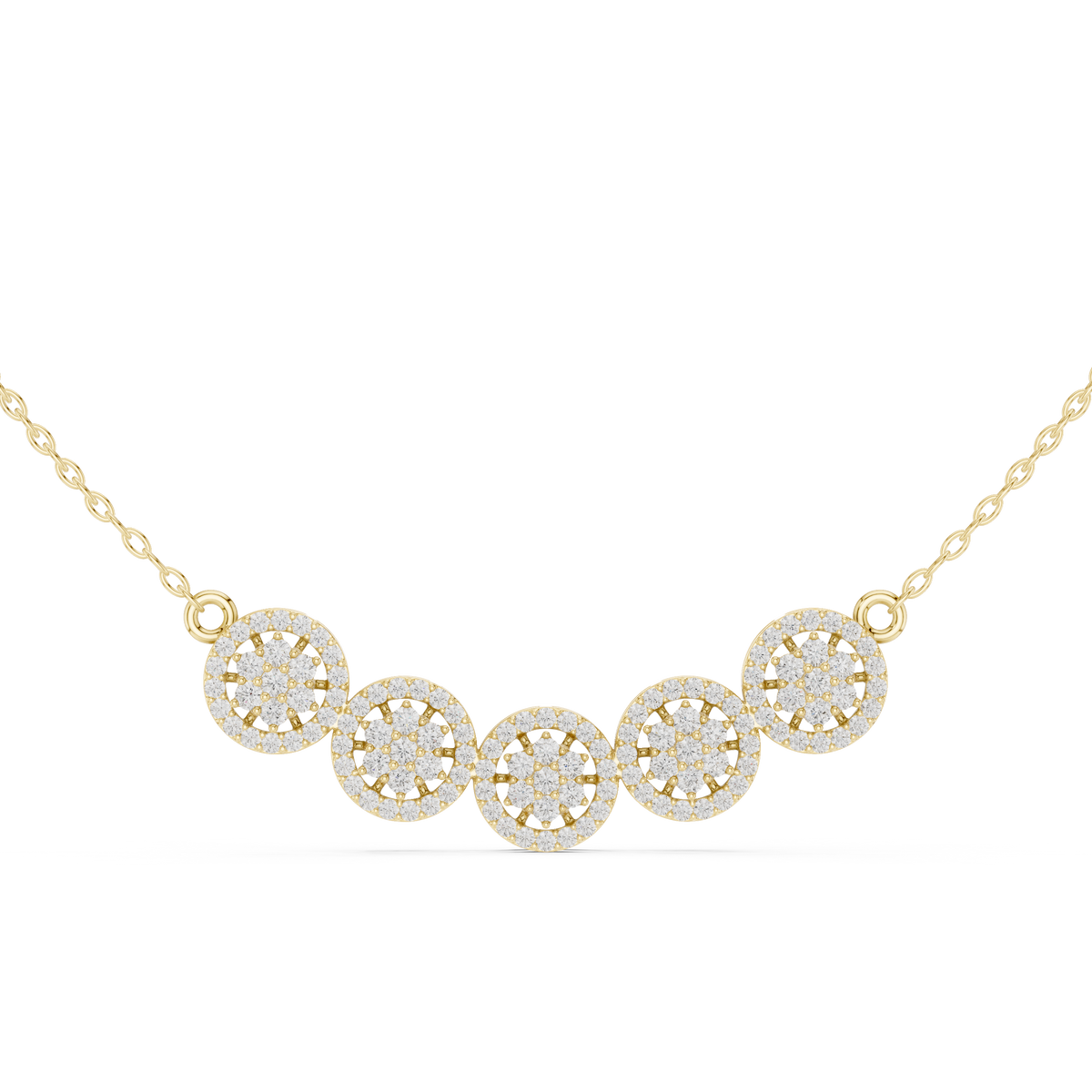 Luxury Diamond Cluster Pendant Necklace in 14K Gold