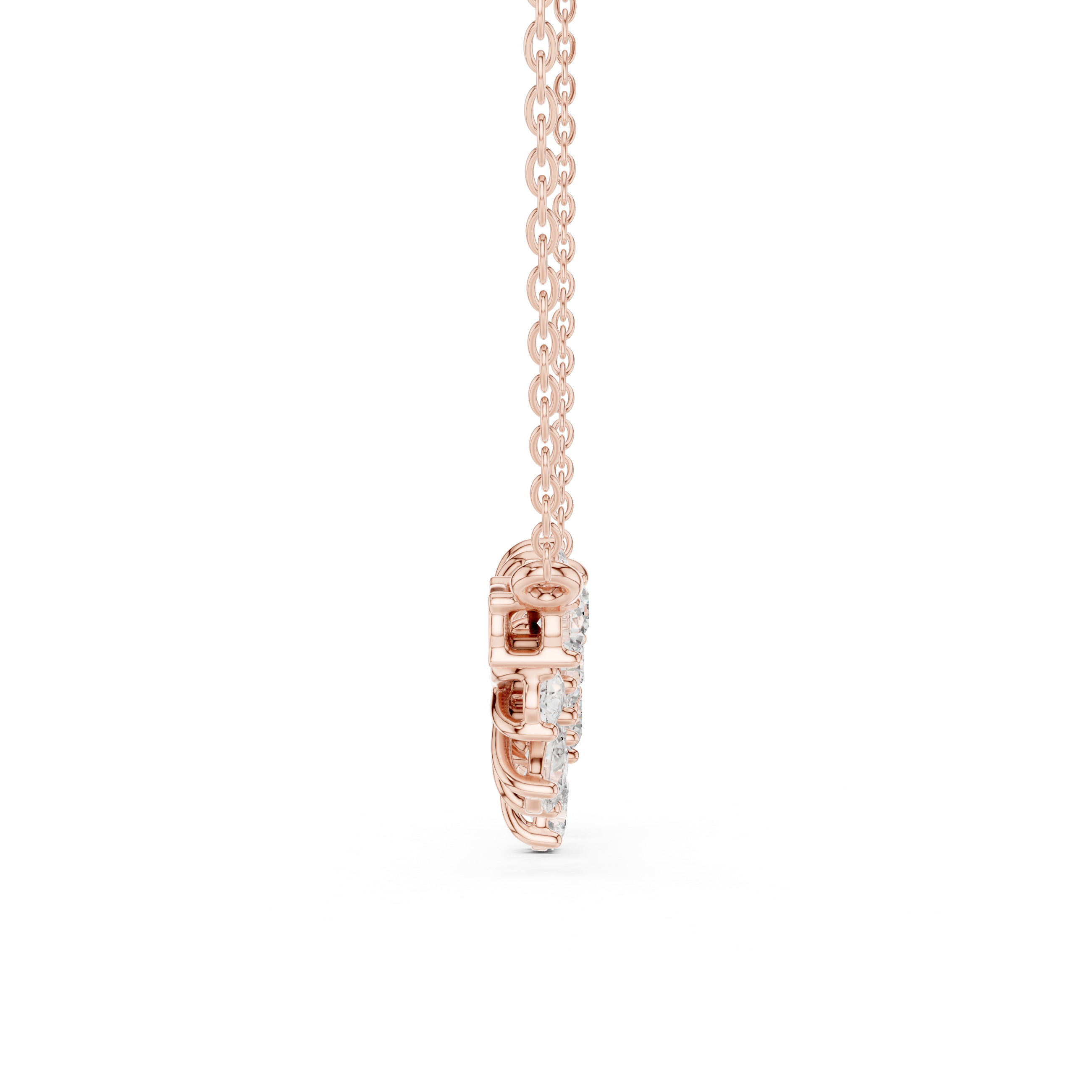 Luxury Pear-Cut Diamond Floral Pendant Necklace in 14K Gold