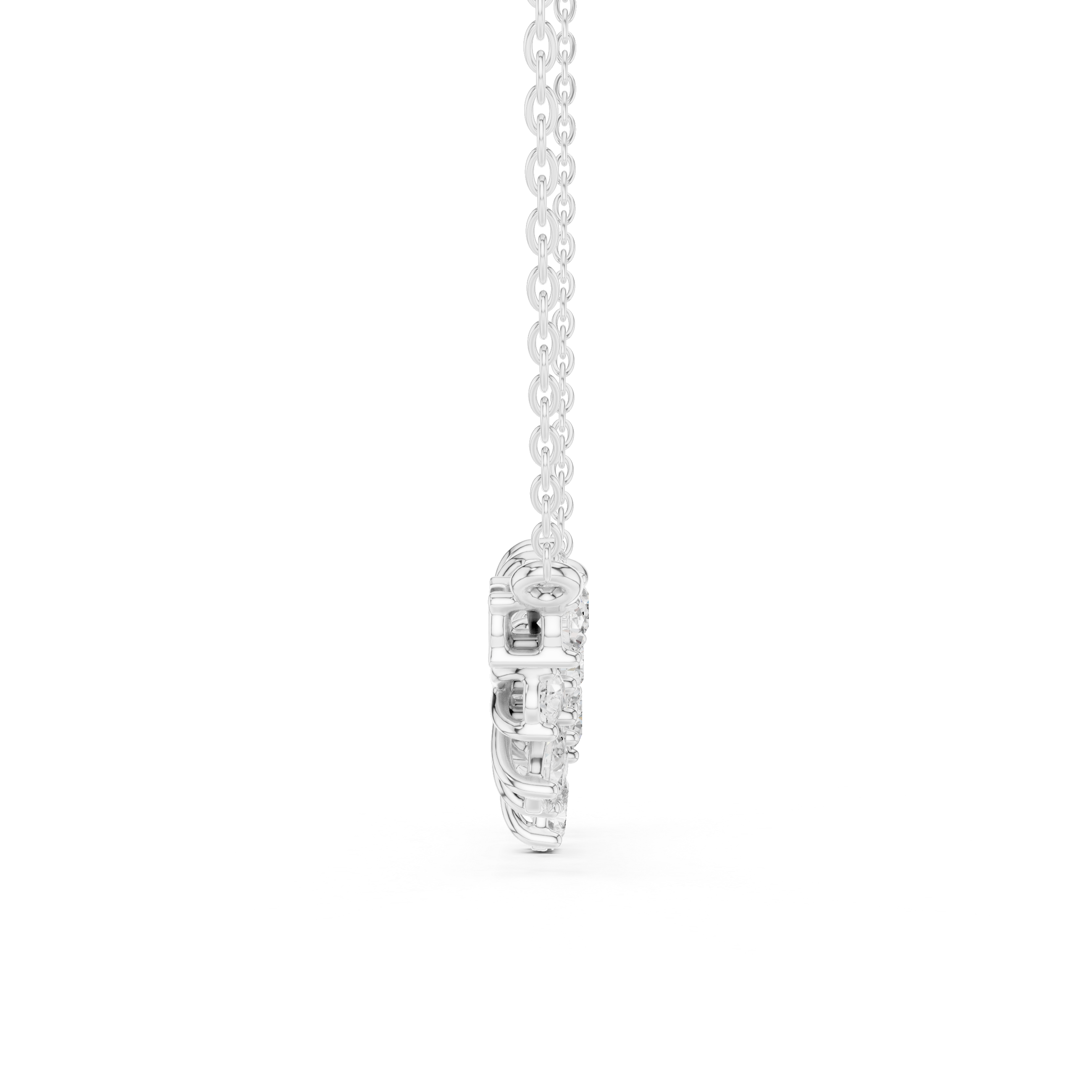 Luxury Pear-Cut Diamond Floral Pendant Necklace in 14K Gold