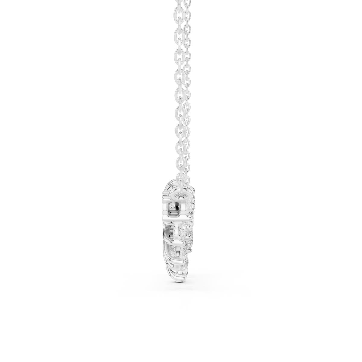 Luxury Pear-Cut Diamond Floral Pendant Necklace in 14K Gold