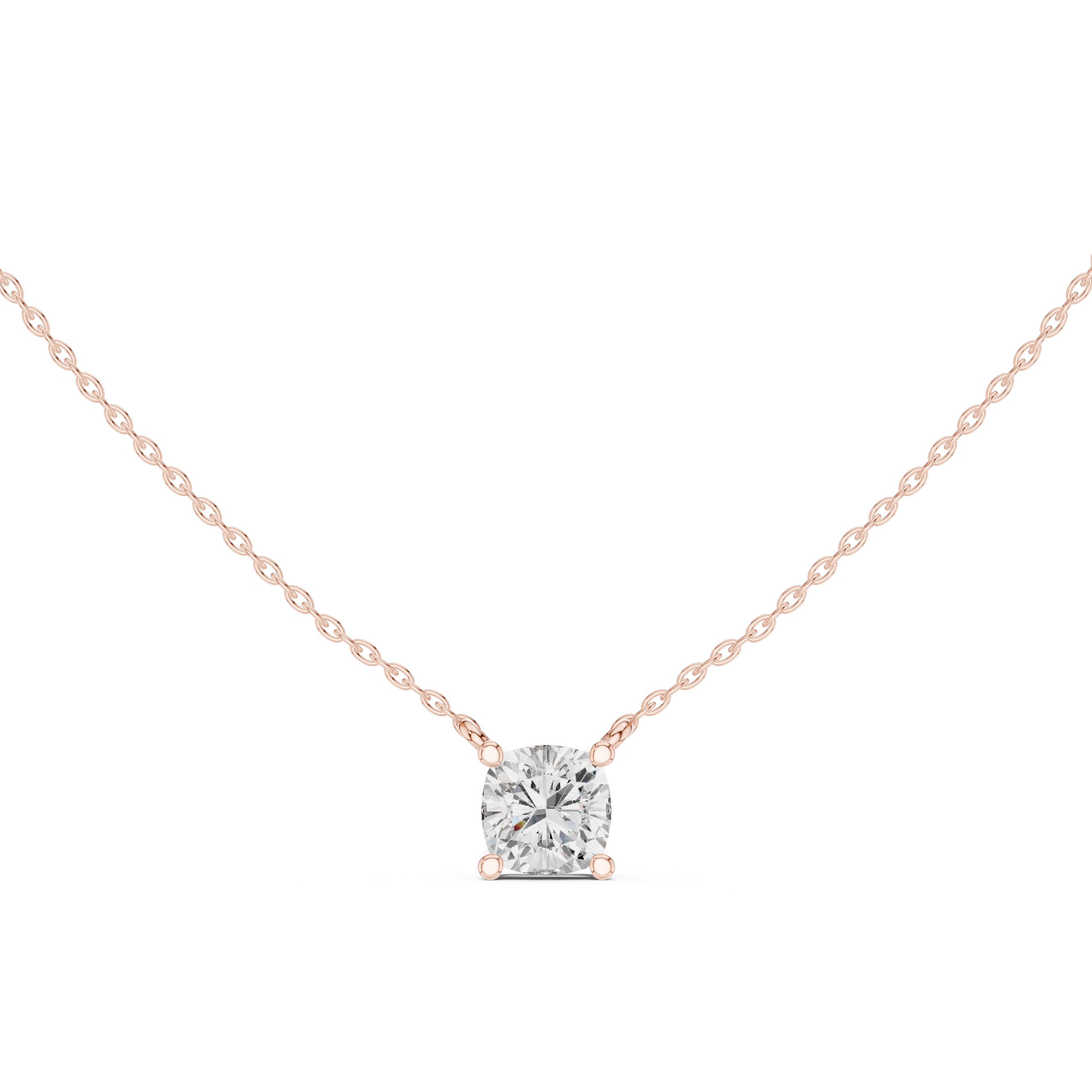 Luxury Cushion Cut Diamond Solitaire Pendant in 18K Gold
