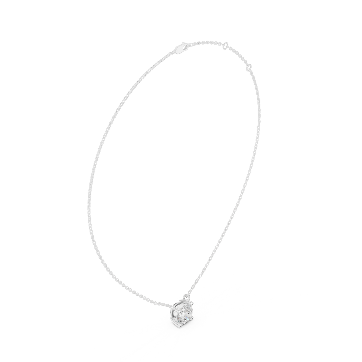 Luxury Cushion Cut Diamond Solitaire Pendant in 18K Gold