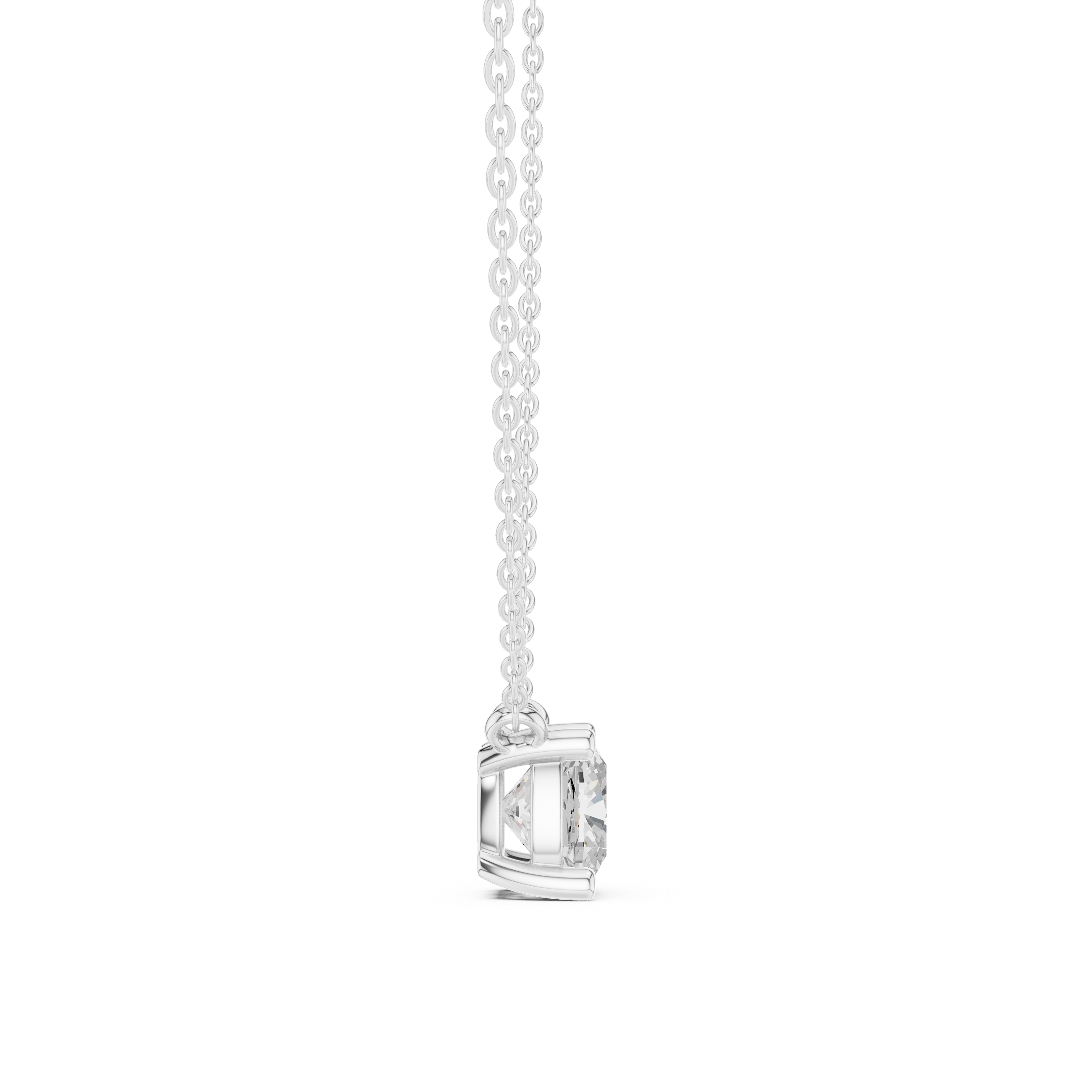 Luxury Cushion Cut Diamond Solitaire Pendant in 18K Gold