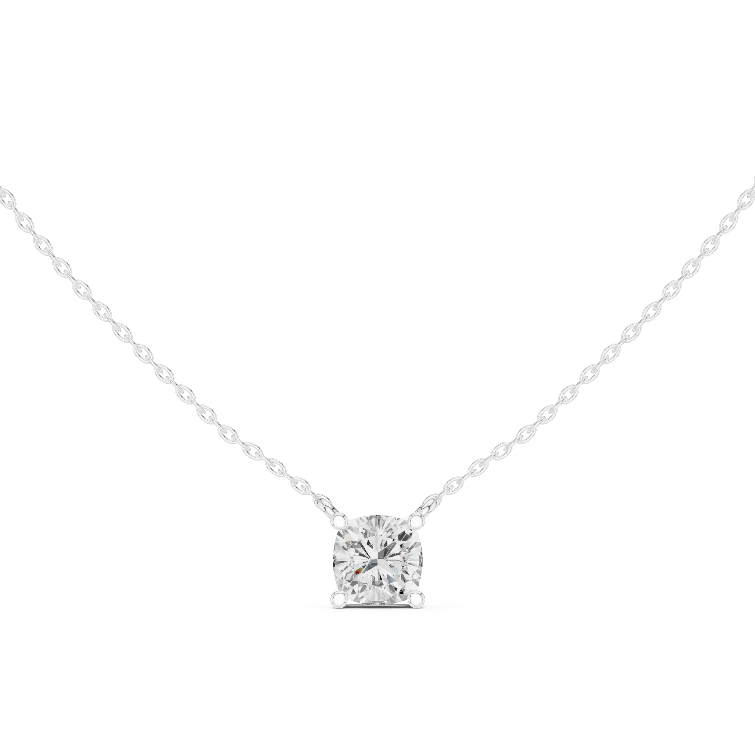 Luxury Cushion Cut Diamond Solitaire Pendant in 18K Gold