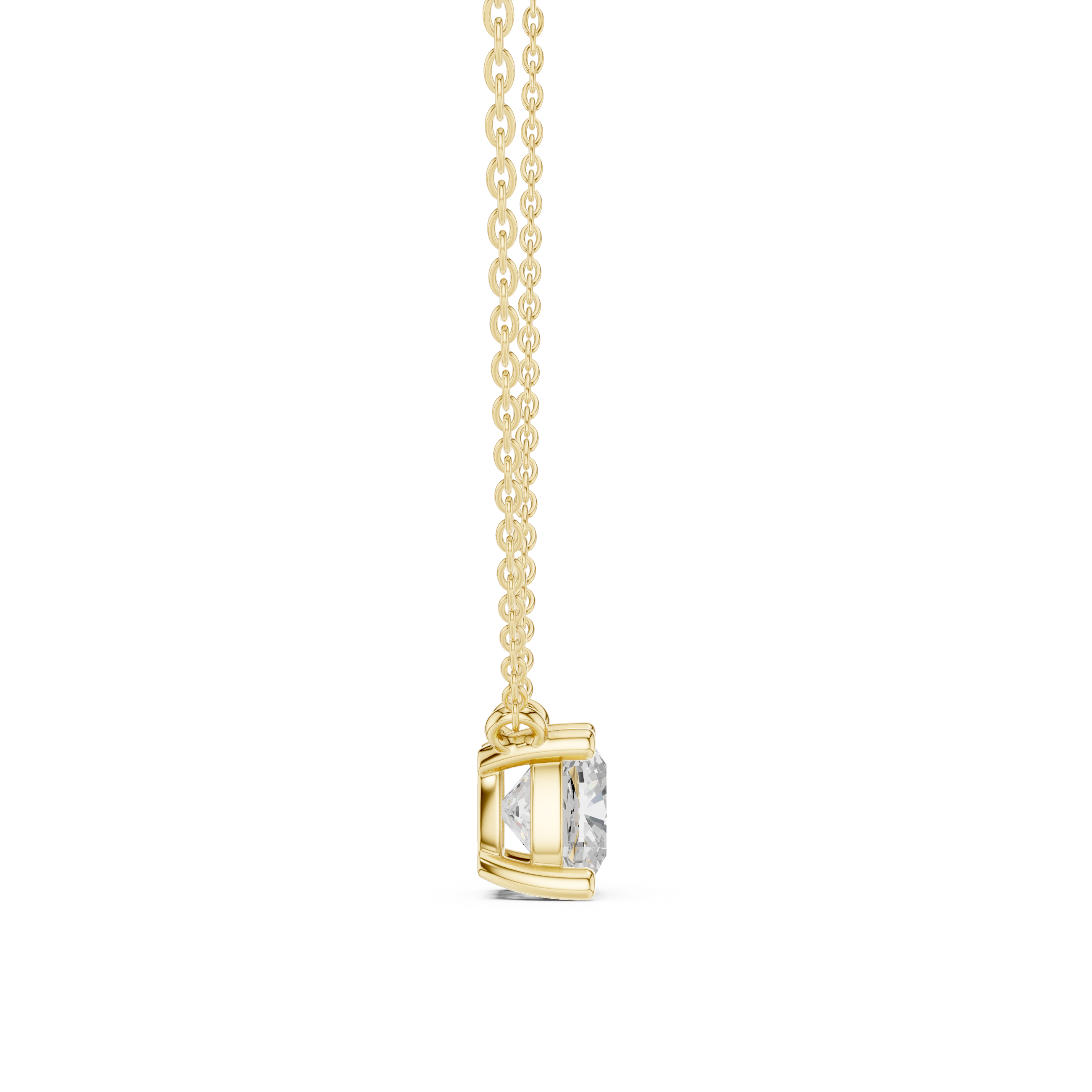 Luxury Cushion Cut Diamond Solitaire Pendant in 18K Gold