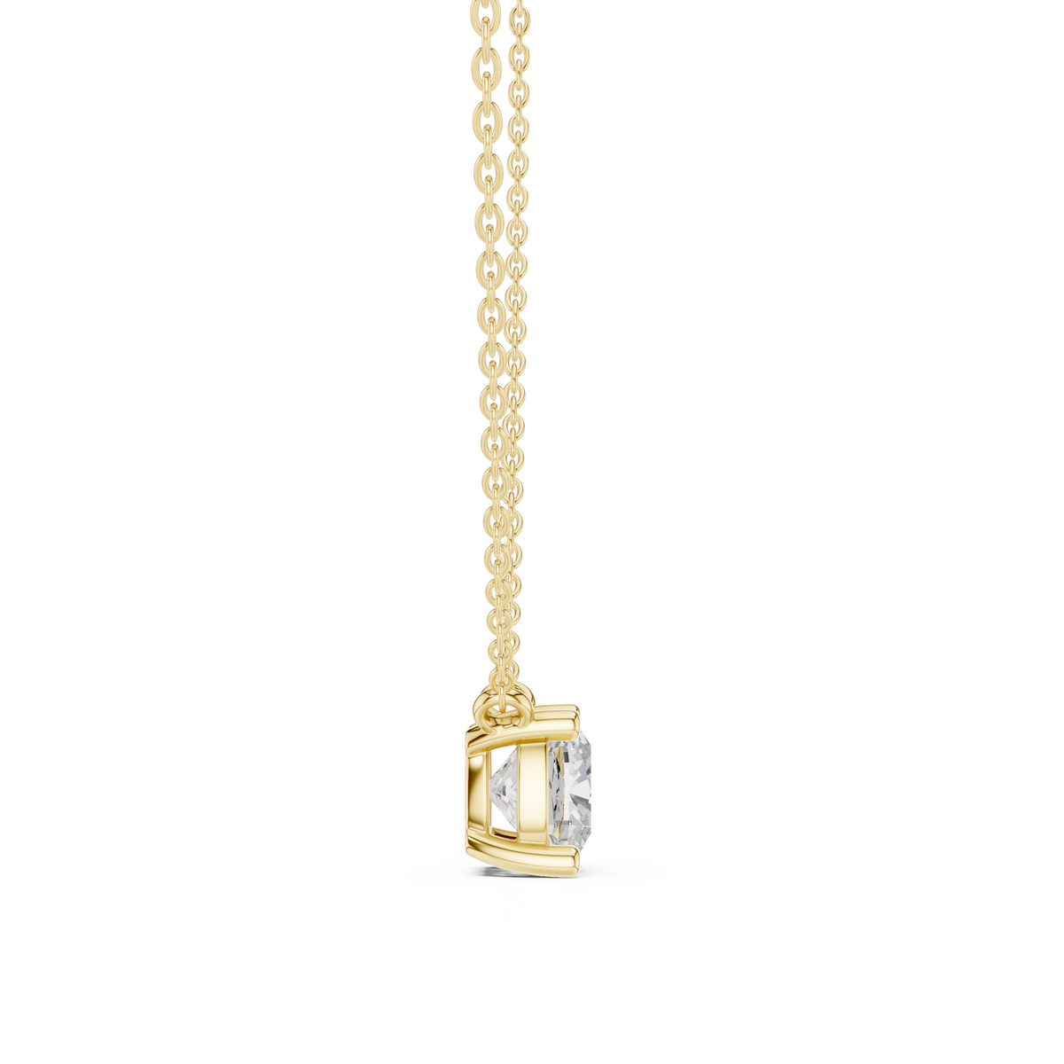 Luxury Cushion Cut Diamond Solitaire Pendant in 18K Gold