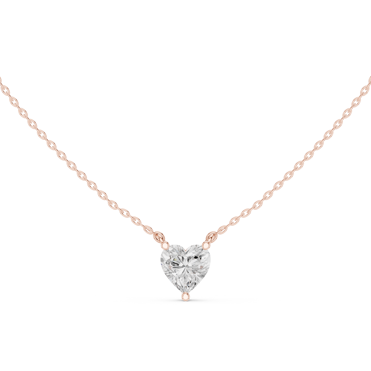 Elegant Heart-Shaped Solitaire Pendant in Premium Prong Setting