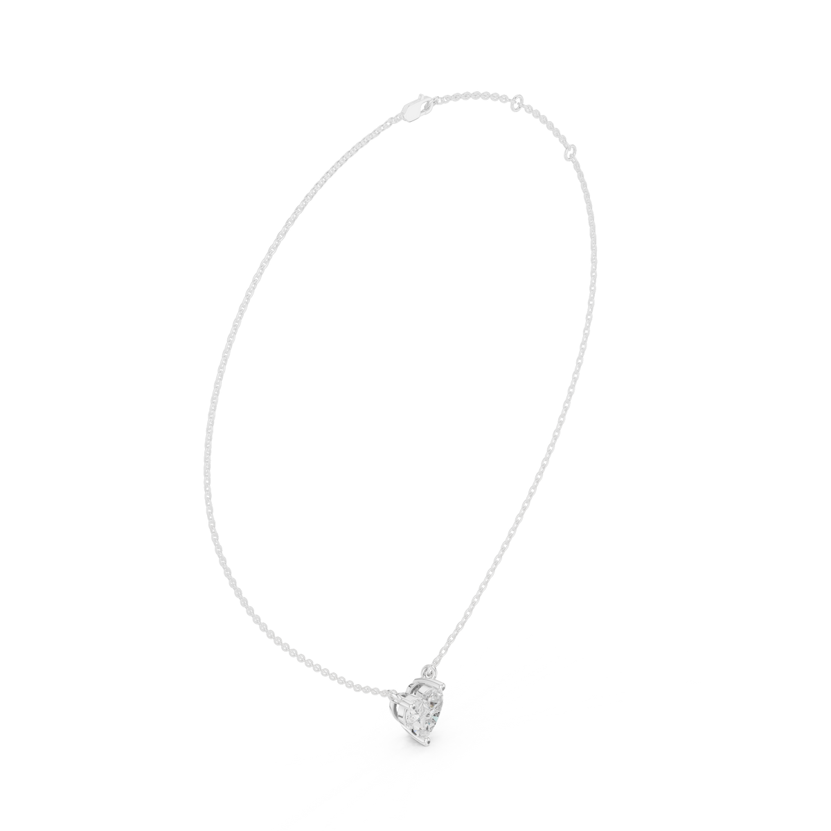 Elegant Heart-Shaped Solitaire Pendant in Premium Prong Setting