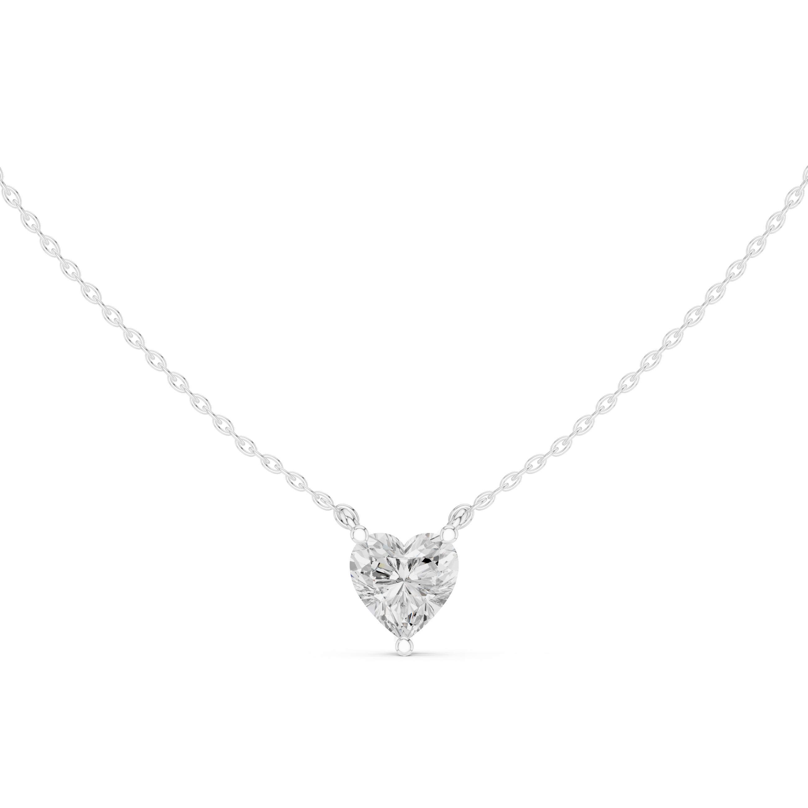 Elegant Heart-Shaped Solitaire Pendant in Premium Prong Setting