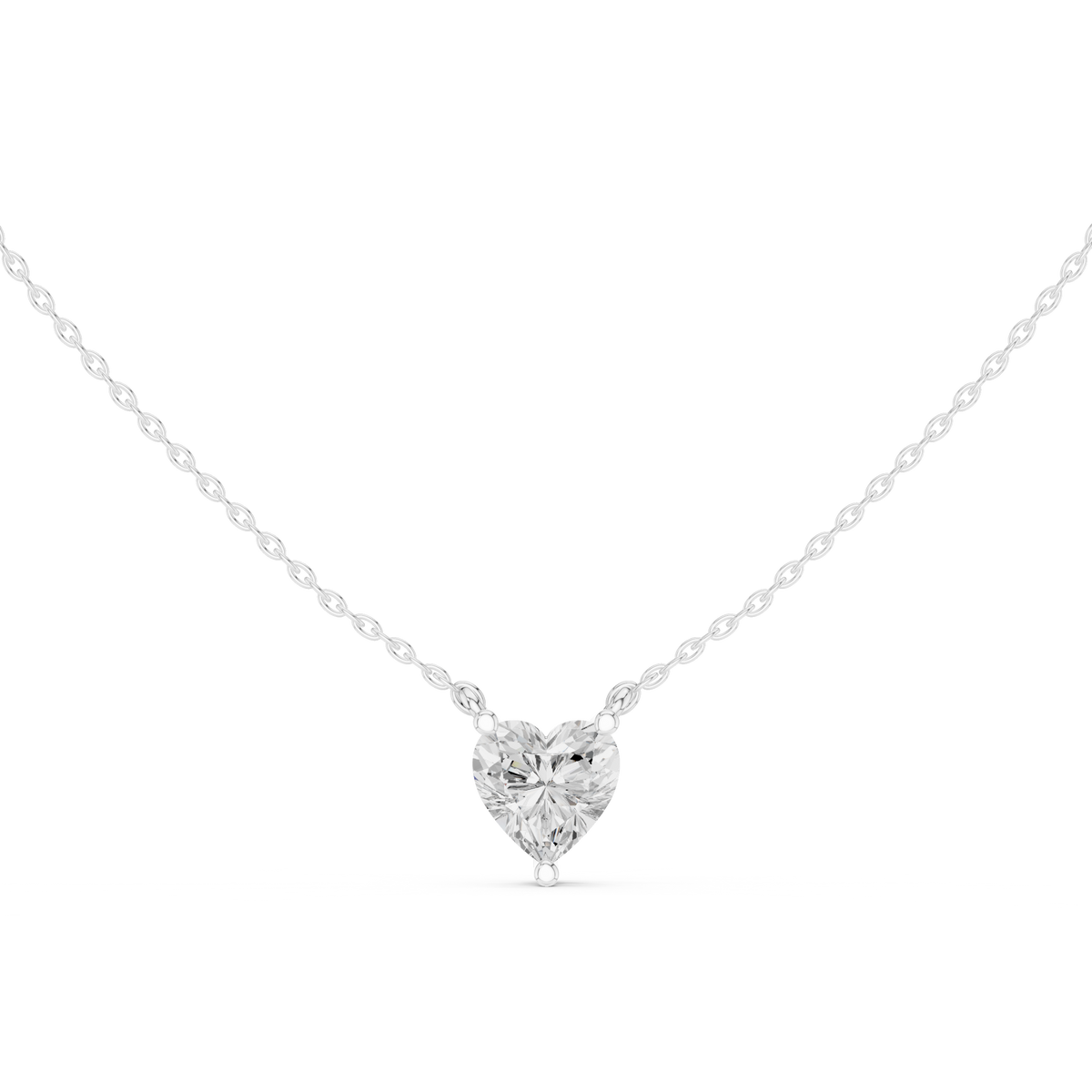 Elegant Heart-Shaped Solitaire Pendant in Premium Prong Setting