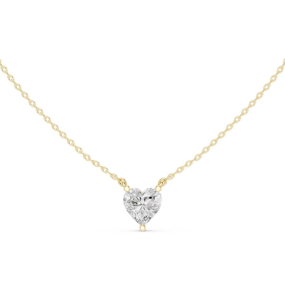 Elegant Heart-Shaped Solitaire Pendant in Premium Prong Setting