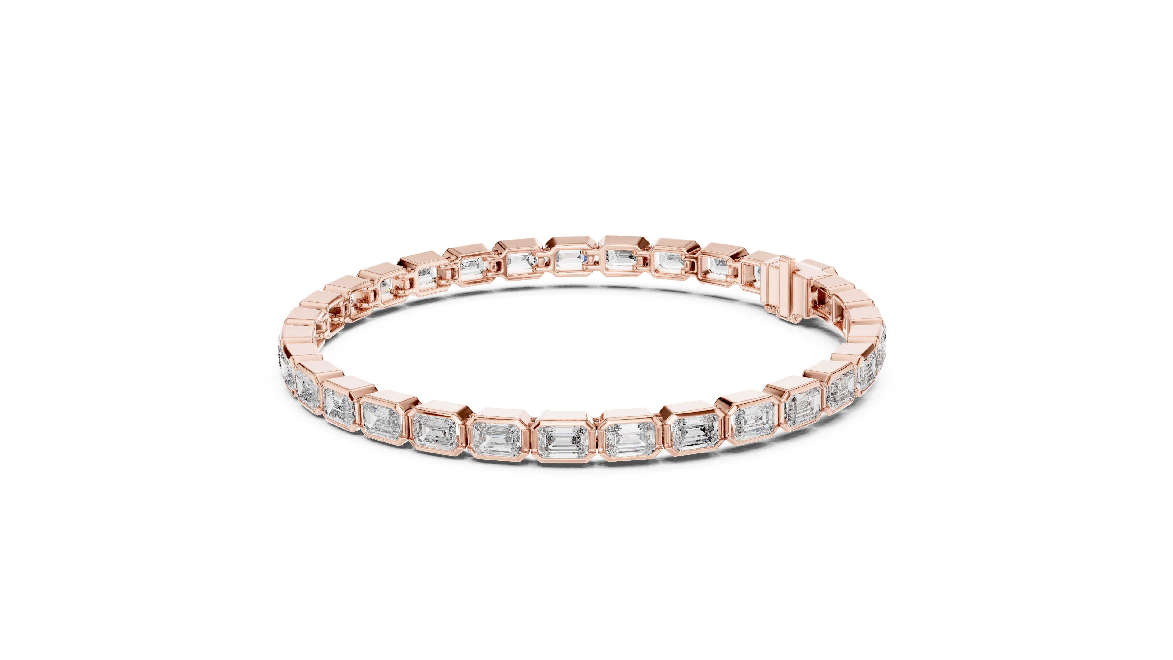 Luxury Emerald-Cut Lab-Grown Diamond Tennis Bracelet in 14K Gold