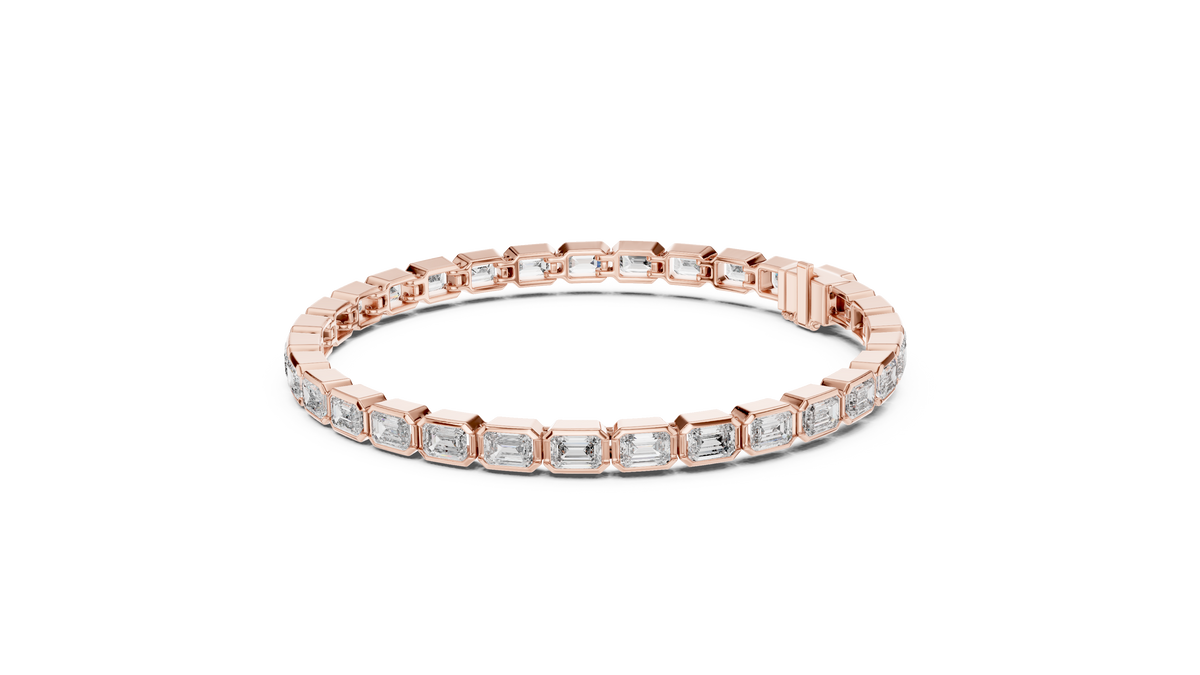 Luxury Emerald-Cut Lab-Grown Diamond Tennis Bracelet in 14K Gold