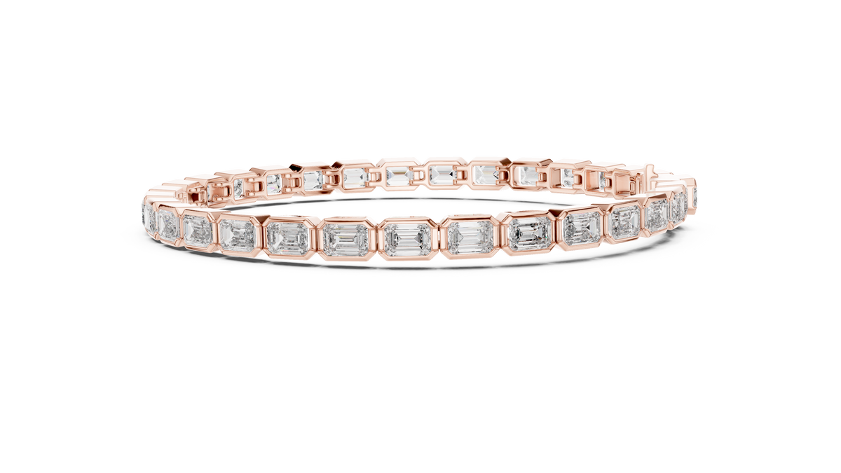 Luxury Emerald-Cut Lab-Grown Diamond Tennis Bracelet in 14K Gold