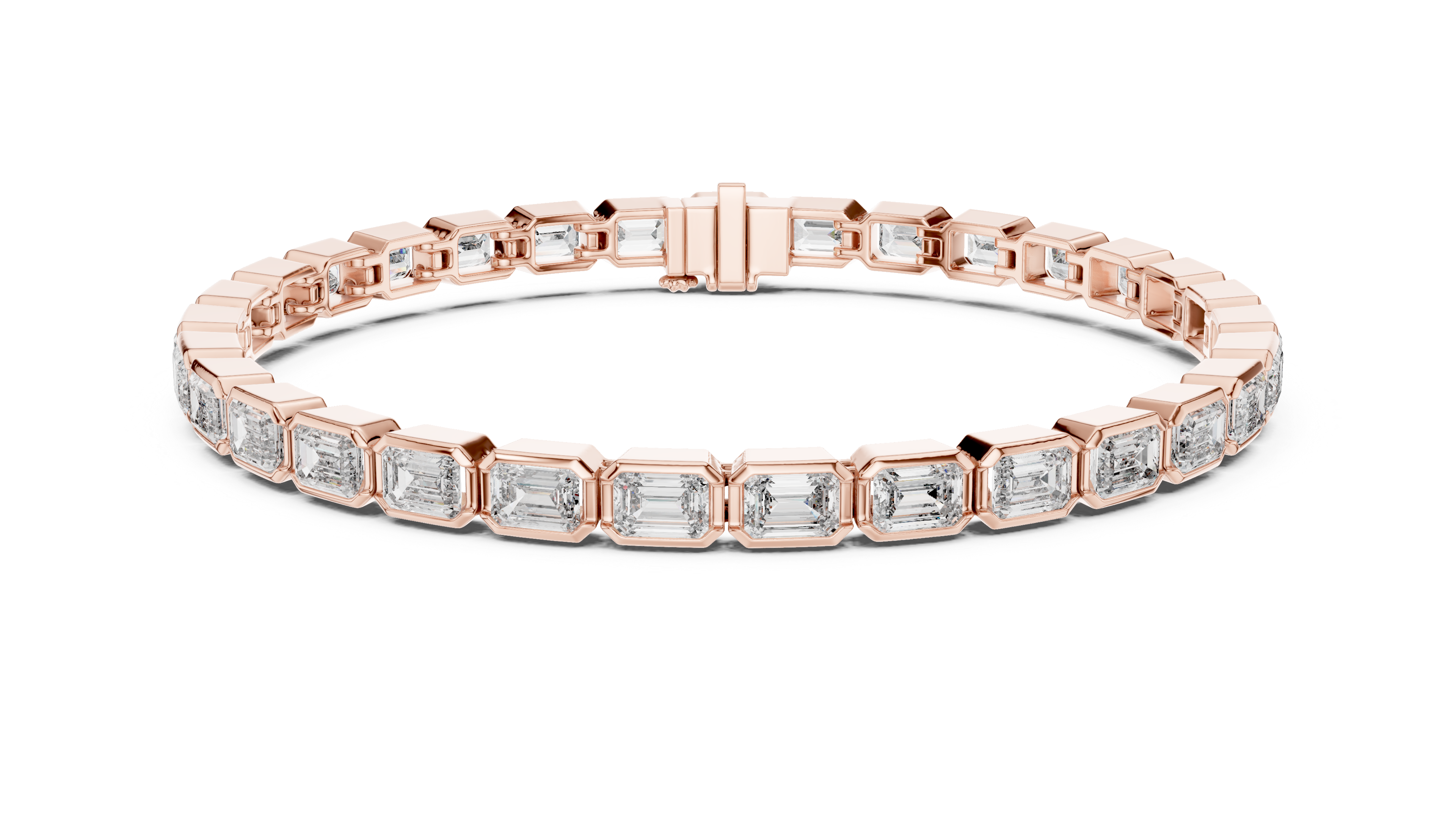 Luxury Emerald-Cut Lab-Grown Diamond Tennis Bracelet in 14K Gold