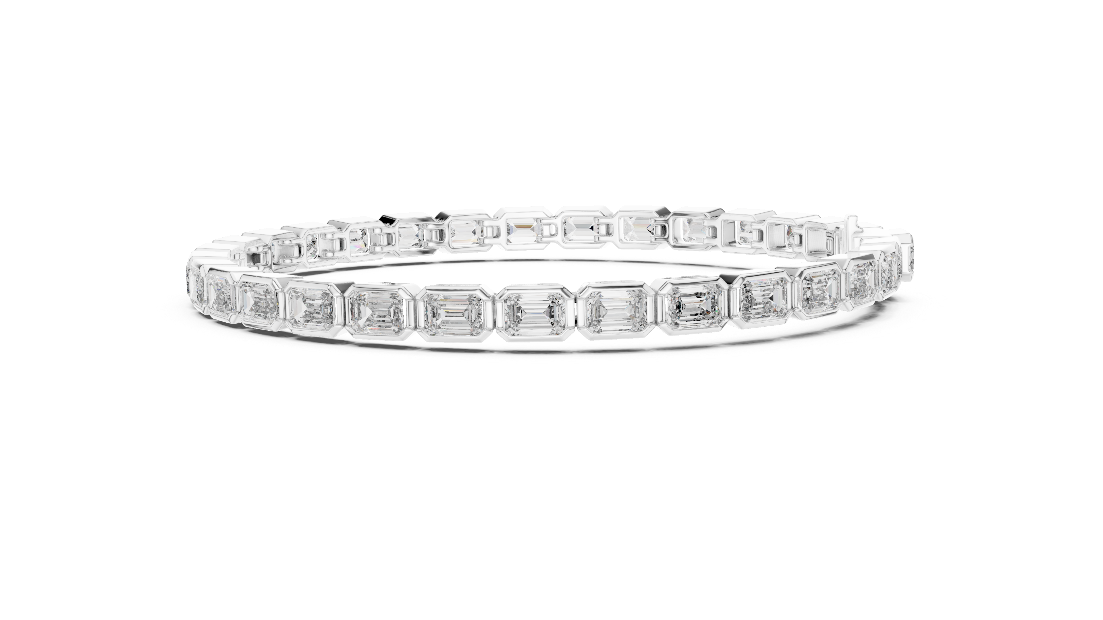 Luxury Emerald-Cut Lab-Grown Diamond Tennis Bracelet in 14K Gold