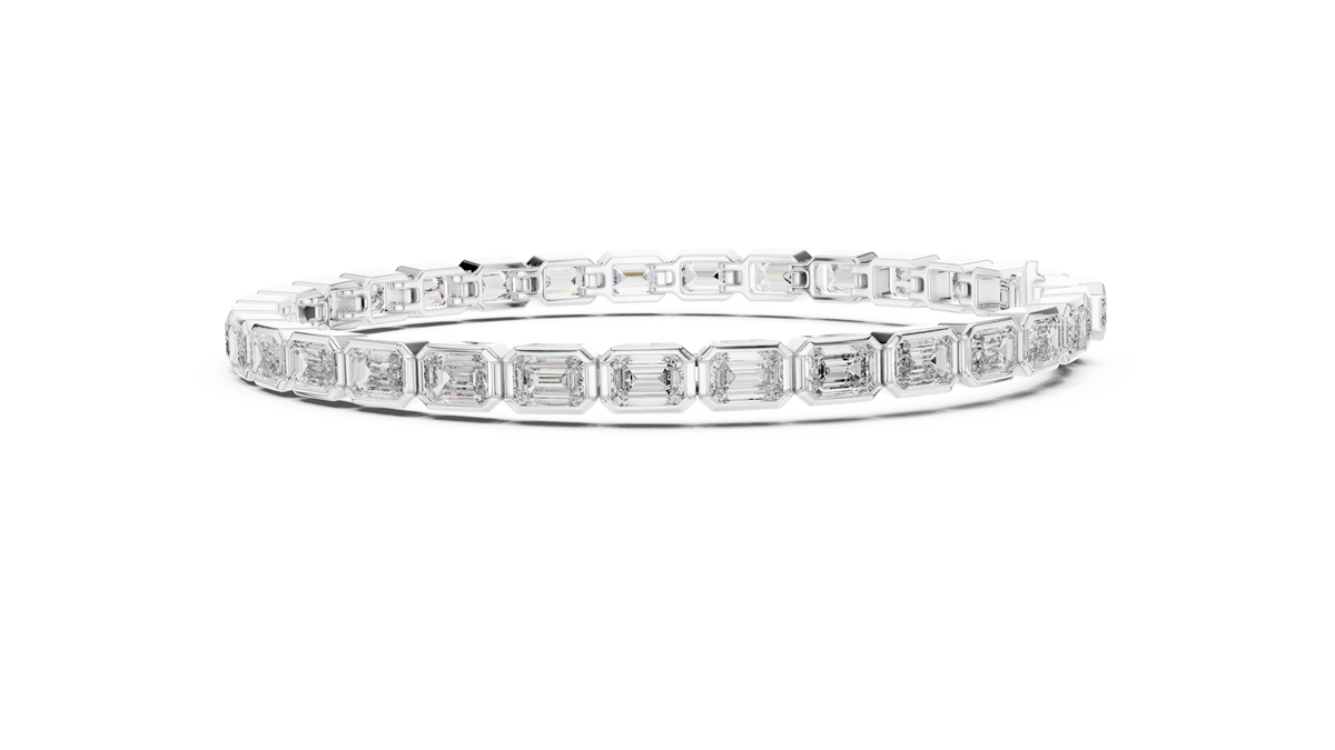 Luxury Emerald-Cut Lab-Grown Diamond Tennis Bracelet in 14K Gold