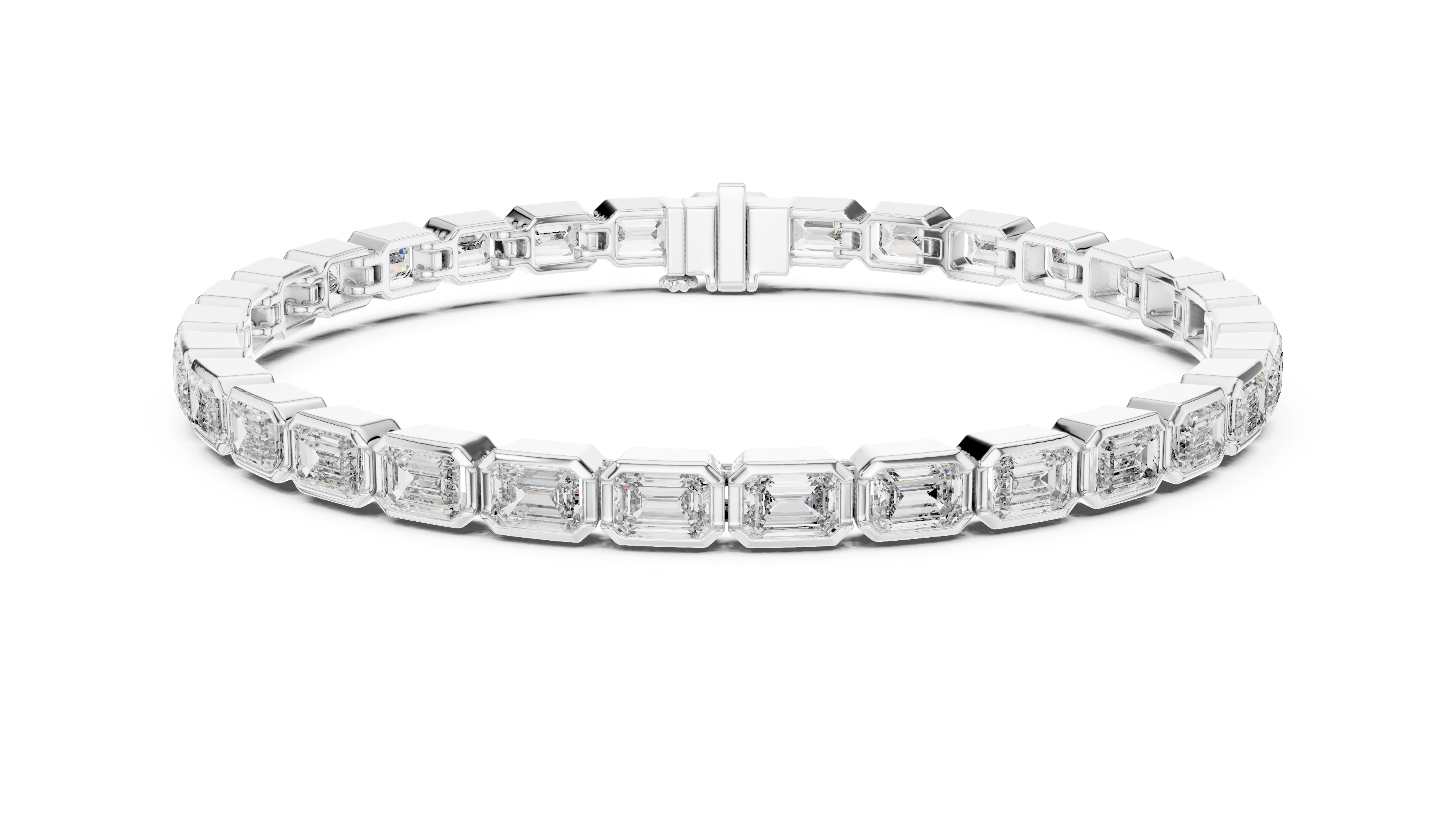 Luxury Emerald-Cut Lab-Grown Diamond Tennis Bracelet in 14K Gold