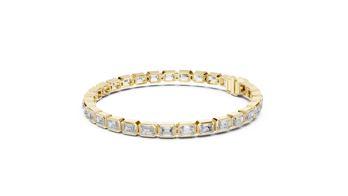 Luxury Emerald-Cut Lab-Grown Diamond Tennis Bracelet in 14K Gold