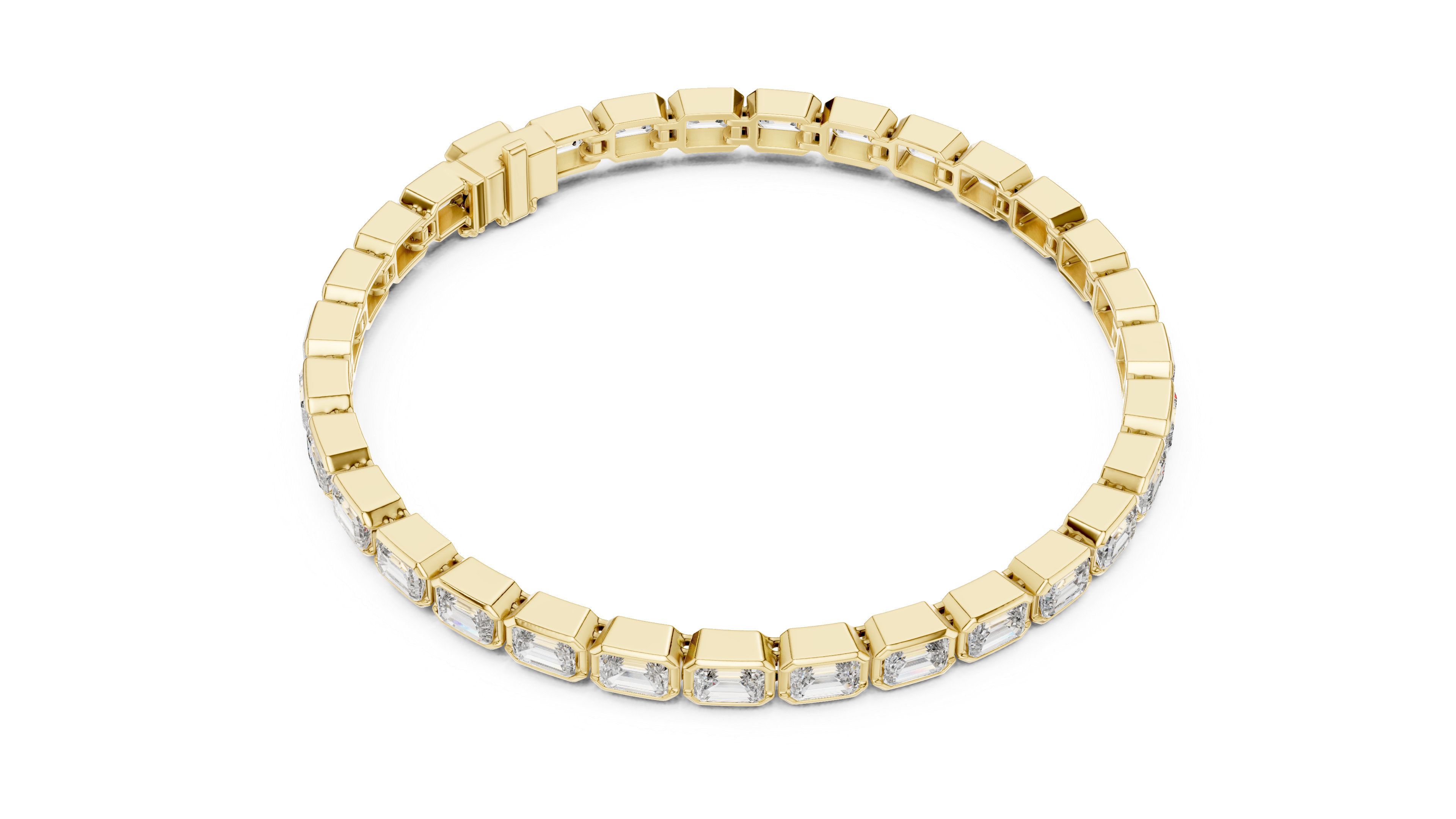 Luxury Emerald-Cut Lab-Grown Diamond Tennis Bracelet in 14K Gold