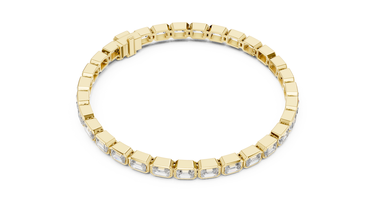 Luxury Emerald-Cut Lab-Grown Diamond Tennis Bracelet in 14K Gold