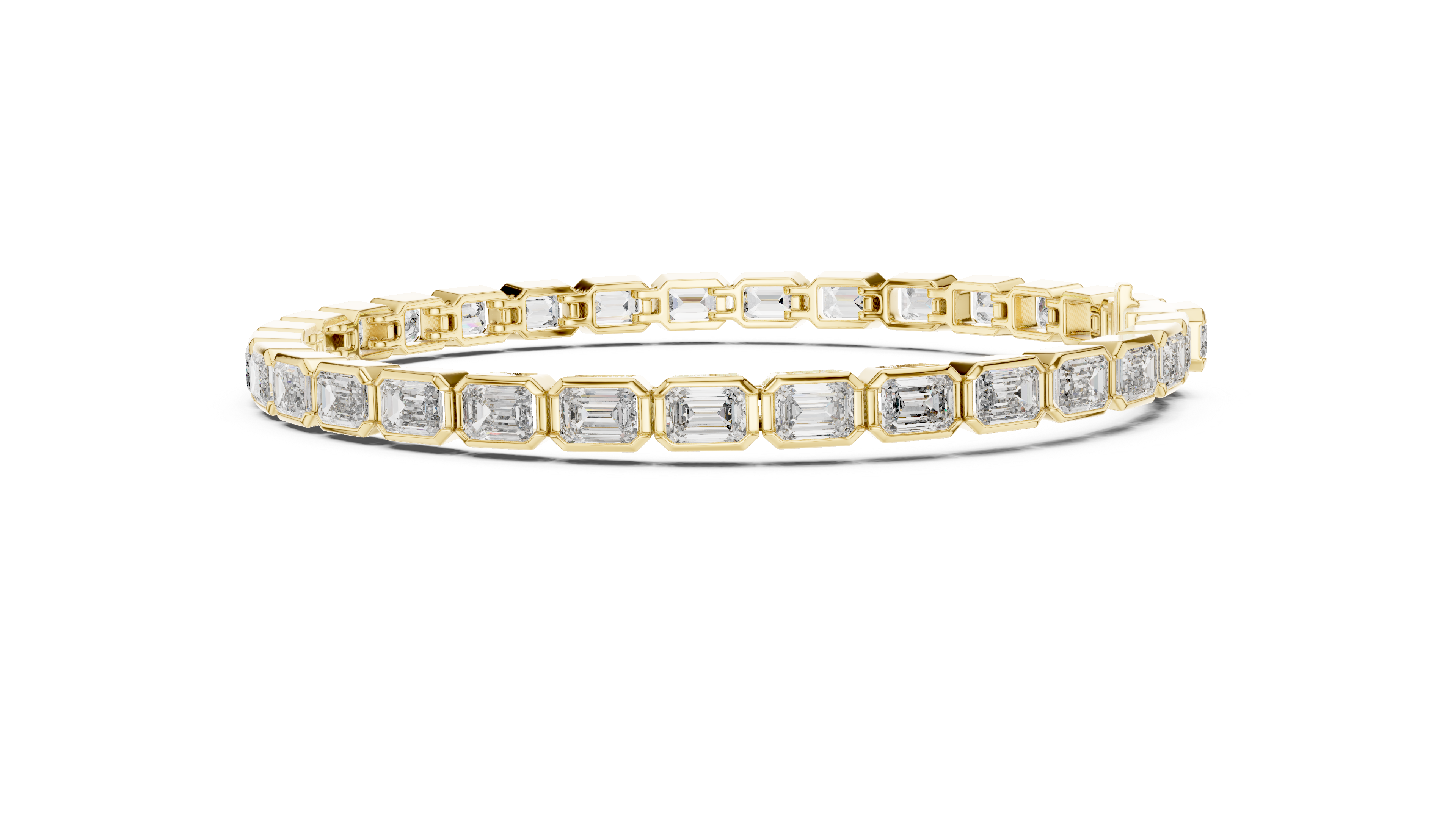 Luxury Emerald-Cut Lab-Grown Diamond Tennis Bracelet in 14K Gold