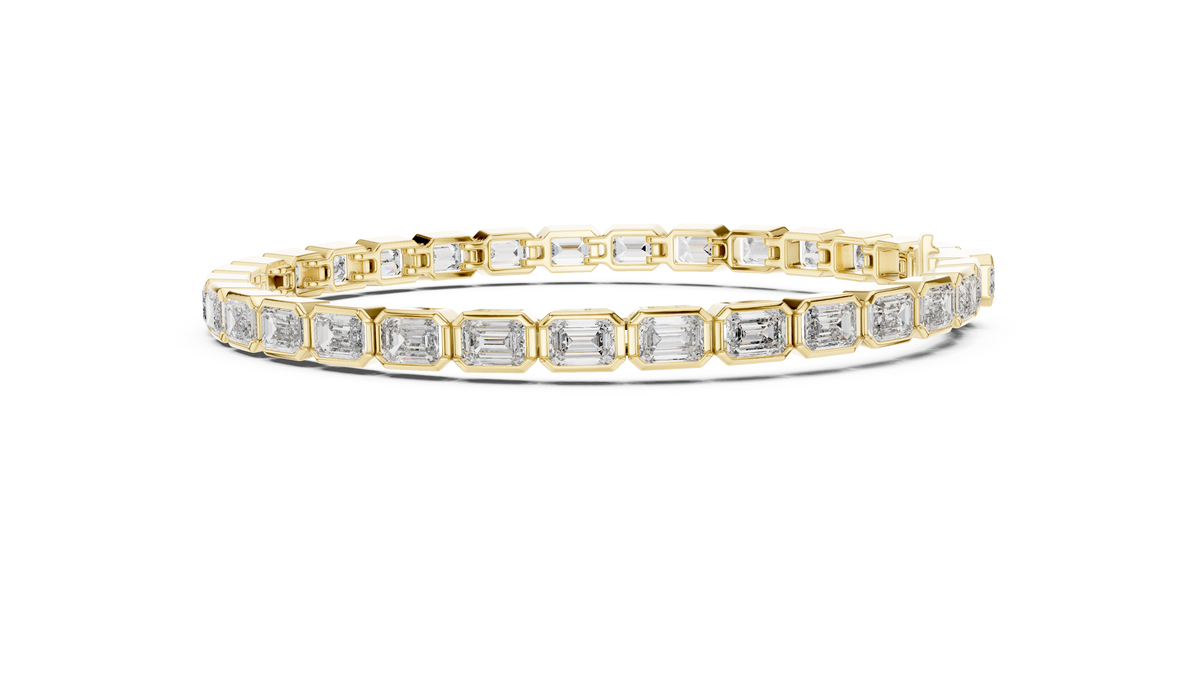 Luxury Emerald-Cut Lab-Grown Diamond Tennis Bracelet in 14K Gold