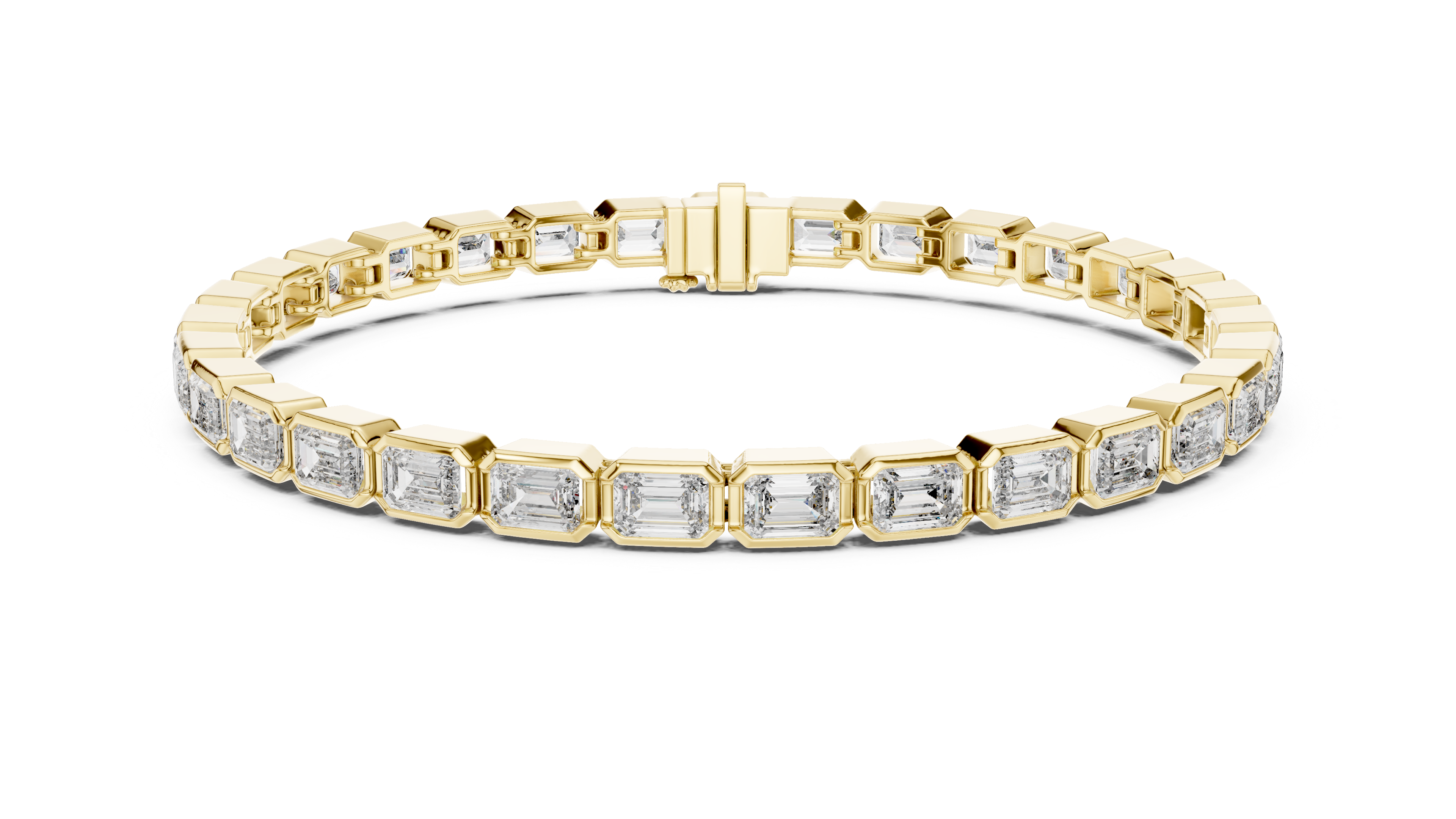 Luxury Emerald-Cut Lab-Grown Diamond Tennis Bracelet in 14K Gold